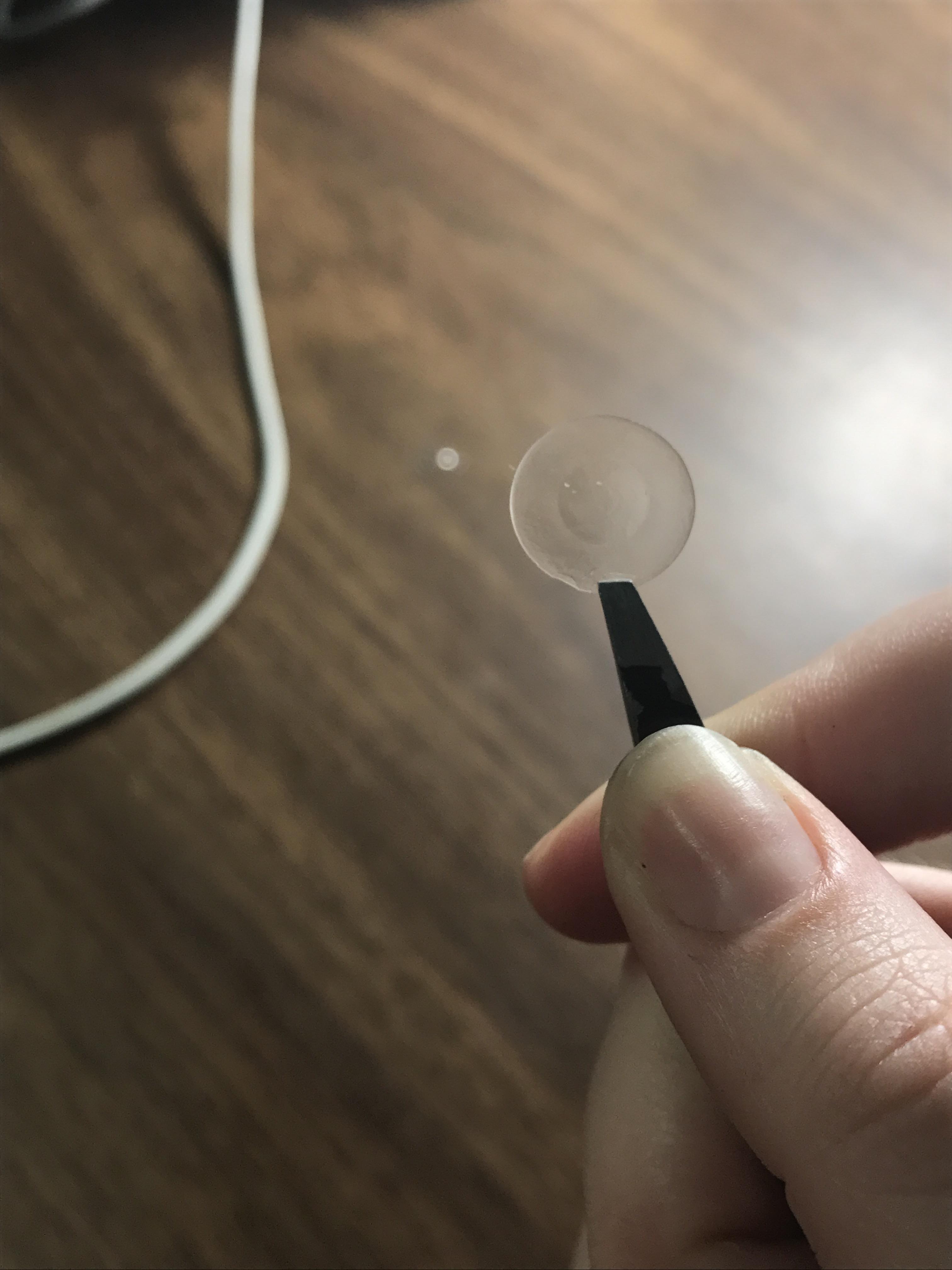 My contact dried completely flat r/mildlyinteresting