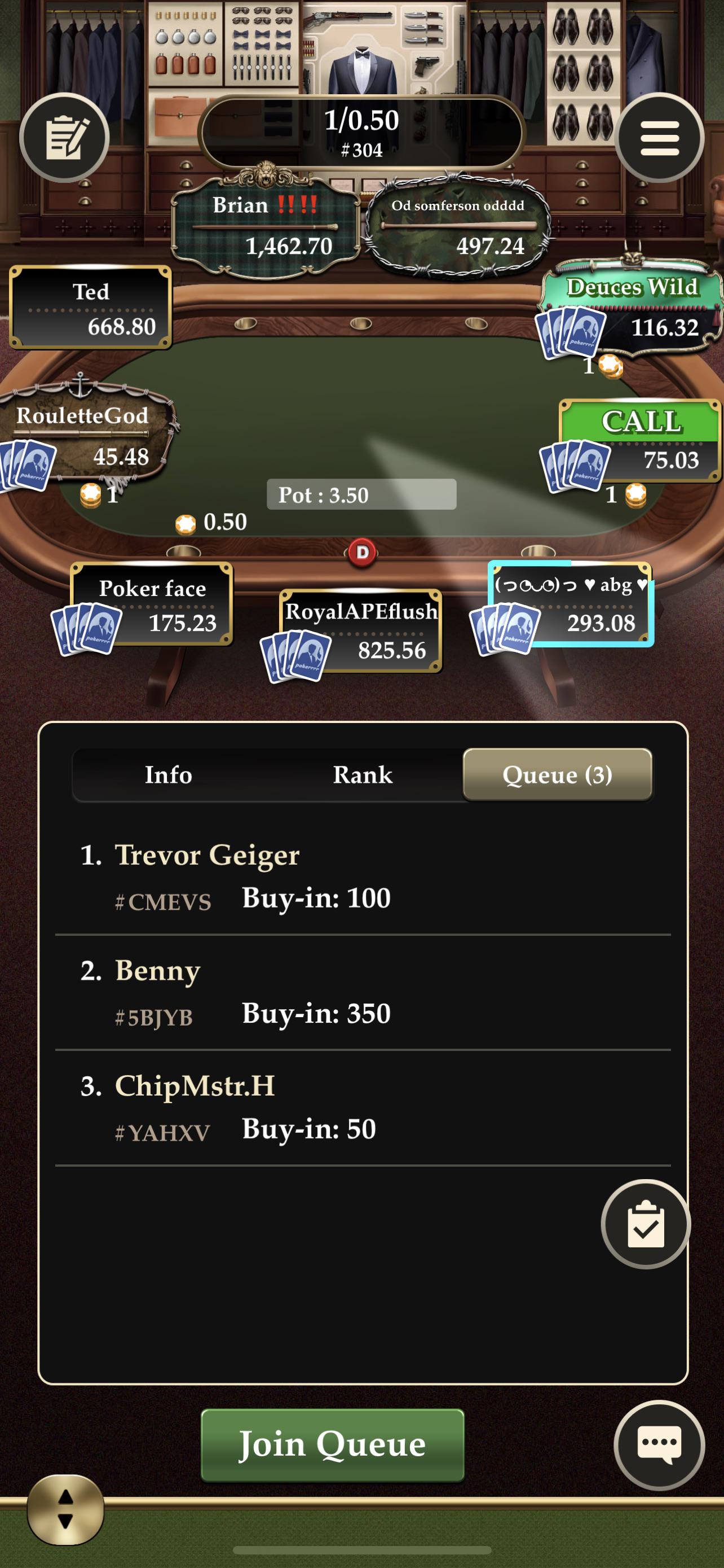 Casino Royale (code 6jm98) Last night for the 1500 high hand bonus