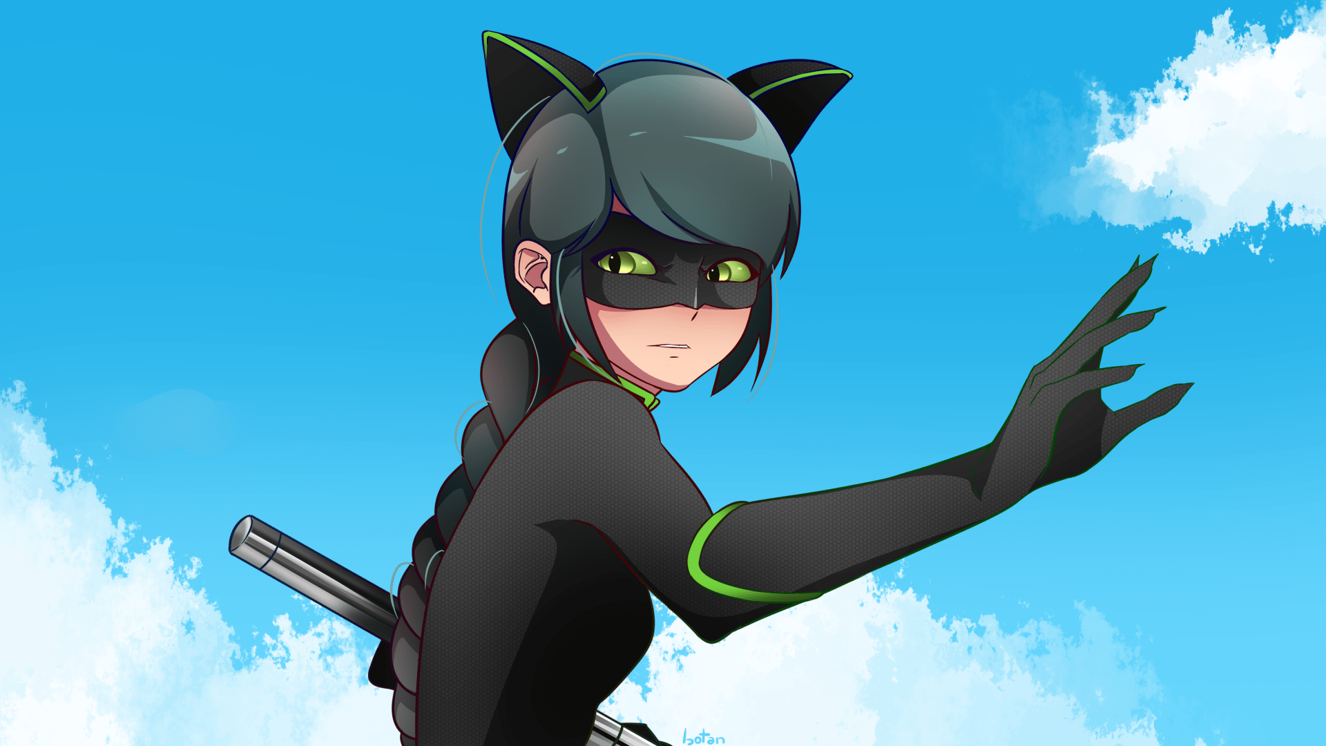 Lady Noire from a scene in Reflekdoll (made by me) : miraculousladybug