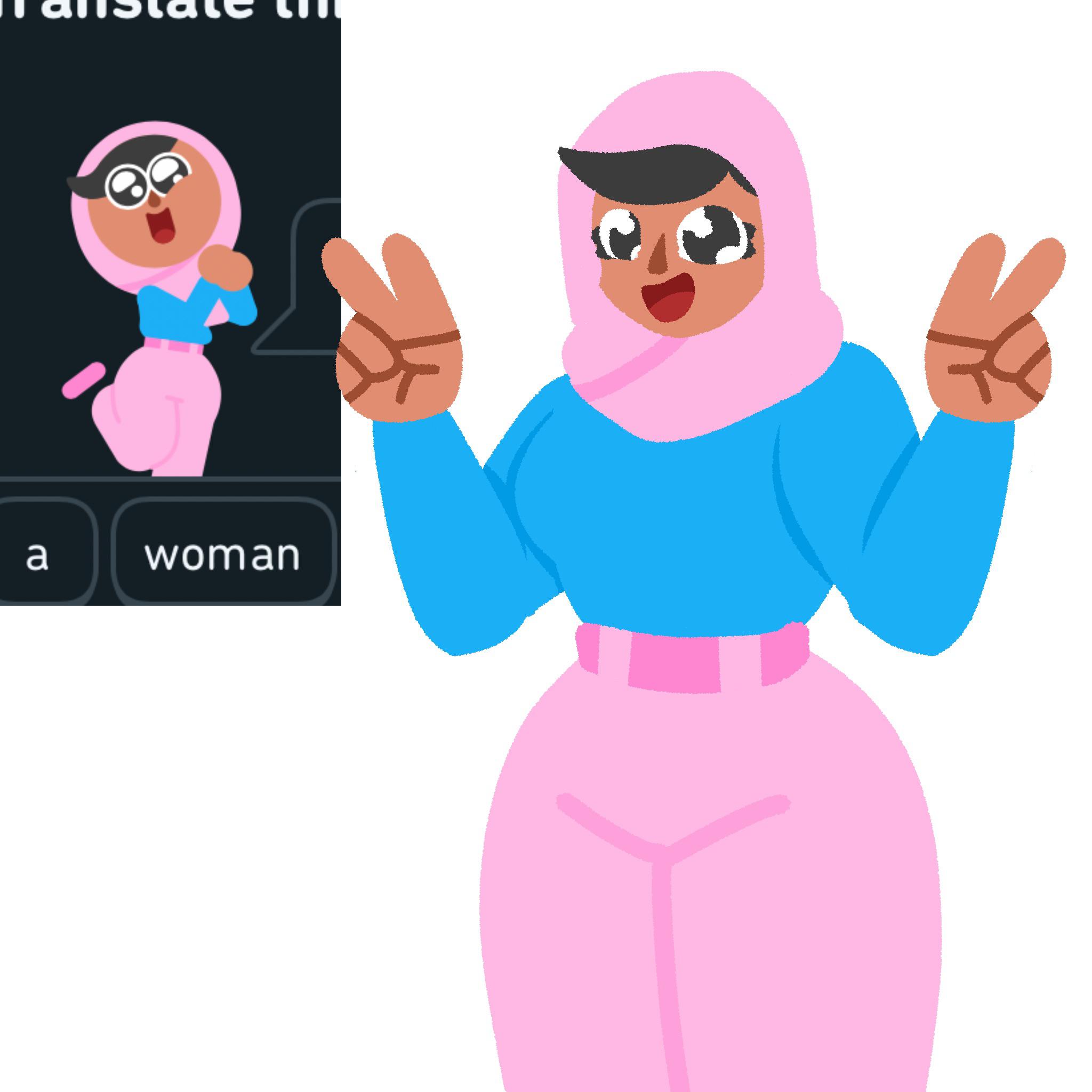 *draws Duolingo girl* r/BisexualTeens