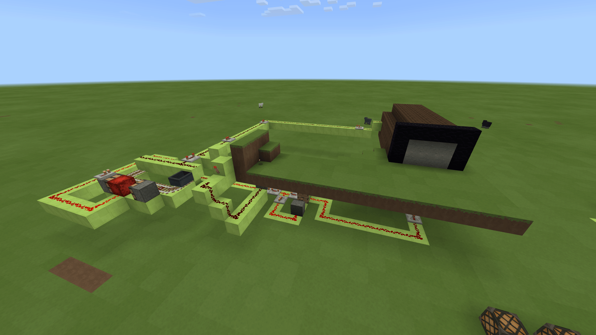 My first ever double piston extender door on Xbox! It's quite slow, but it works! r/Minecraft