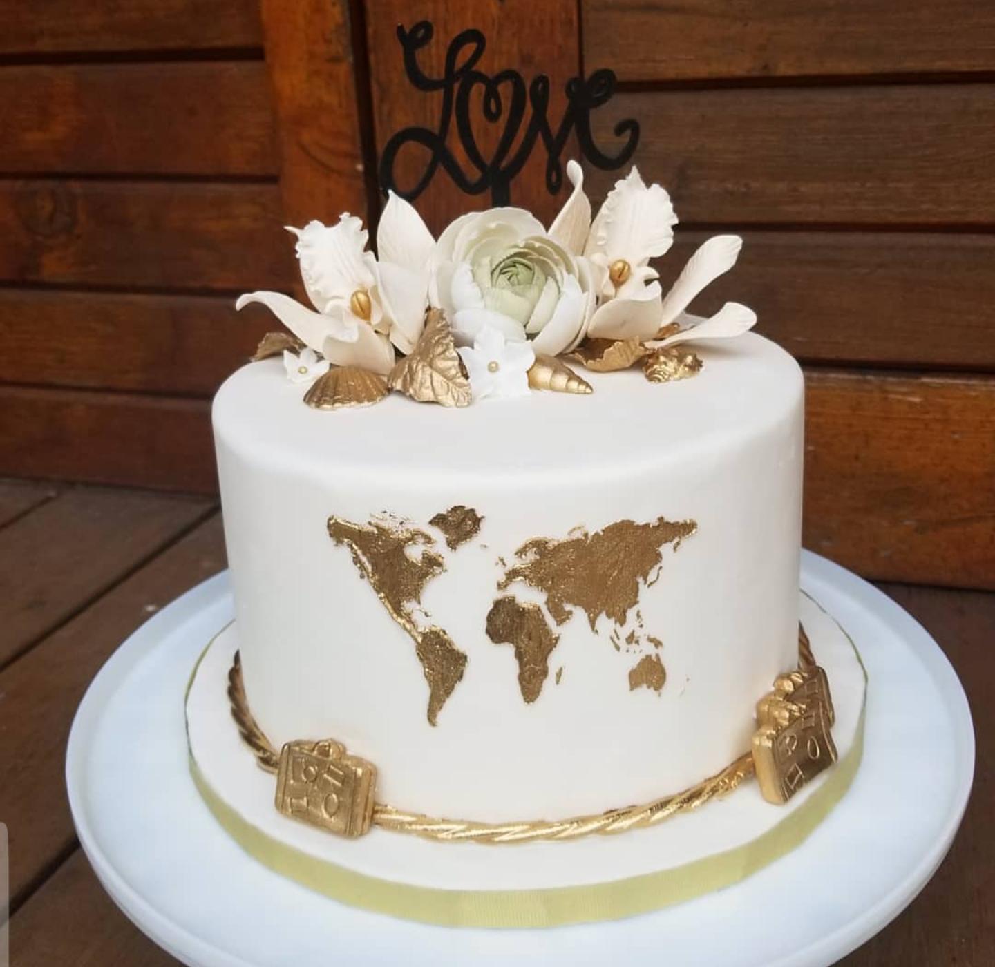 [Homemade] Travel Themed Engagement Cake r/food