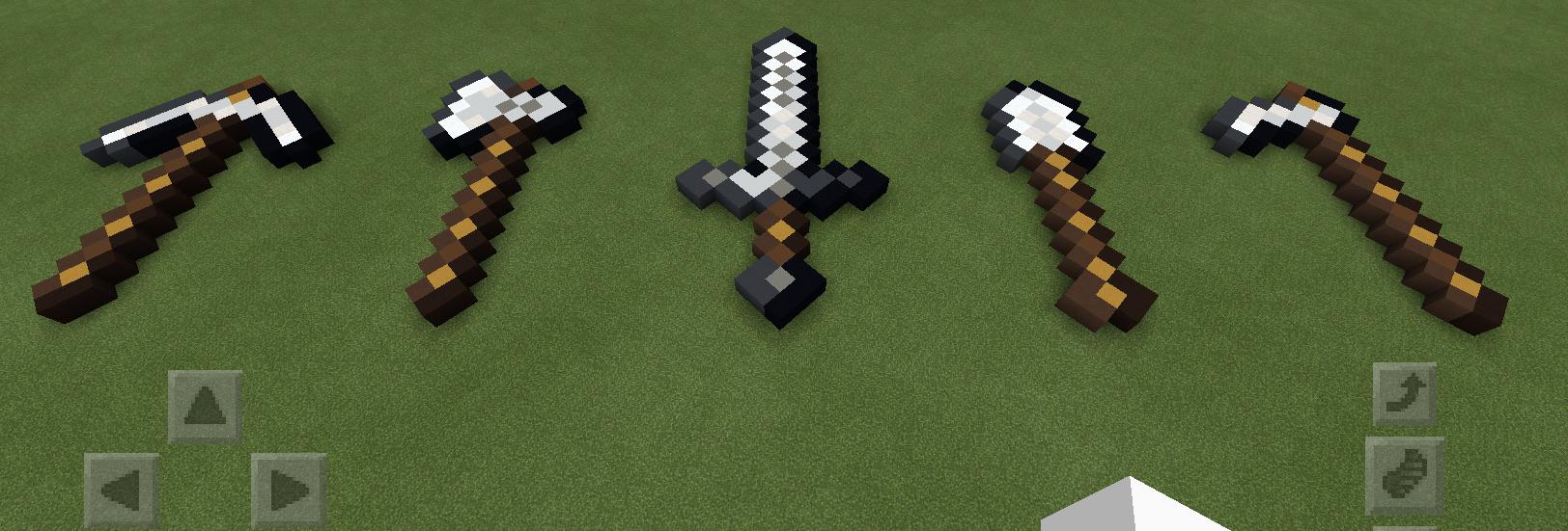 All iron tools built in a one minecraft pixel to one cubic meter ratio
