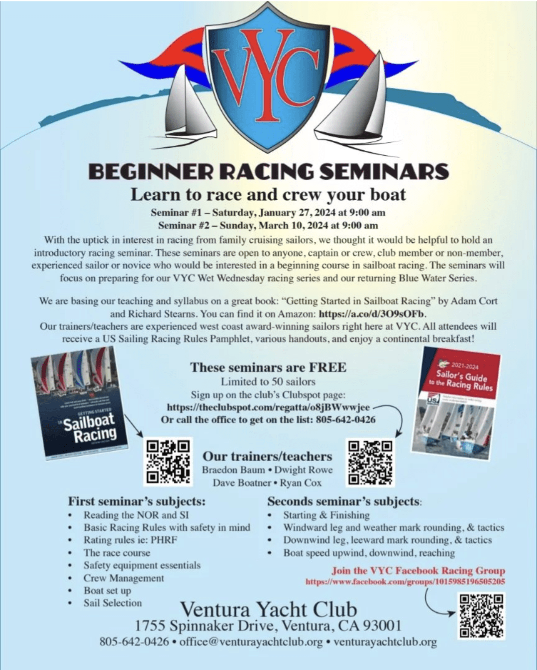 Ventura Yacht Club Sailing Seminar r/ventura