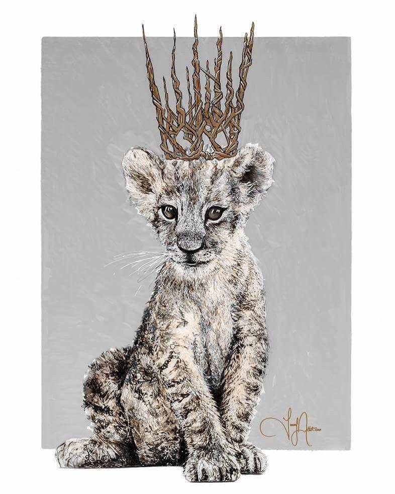 Lion Cub, pens and color pencils, 11x14" r/Art