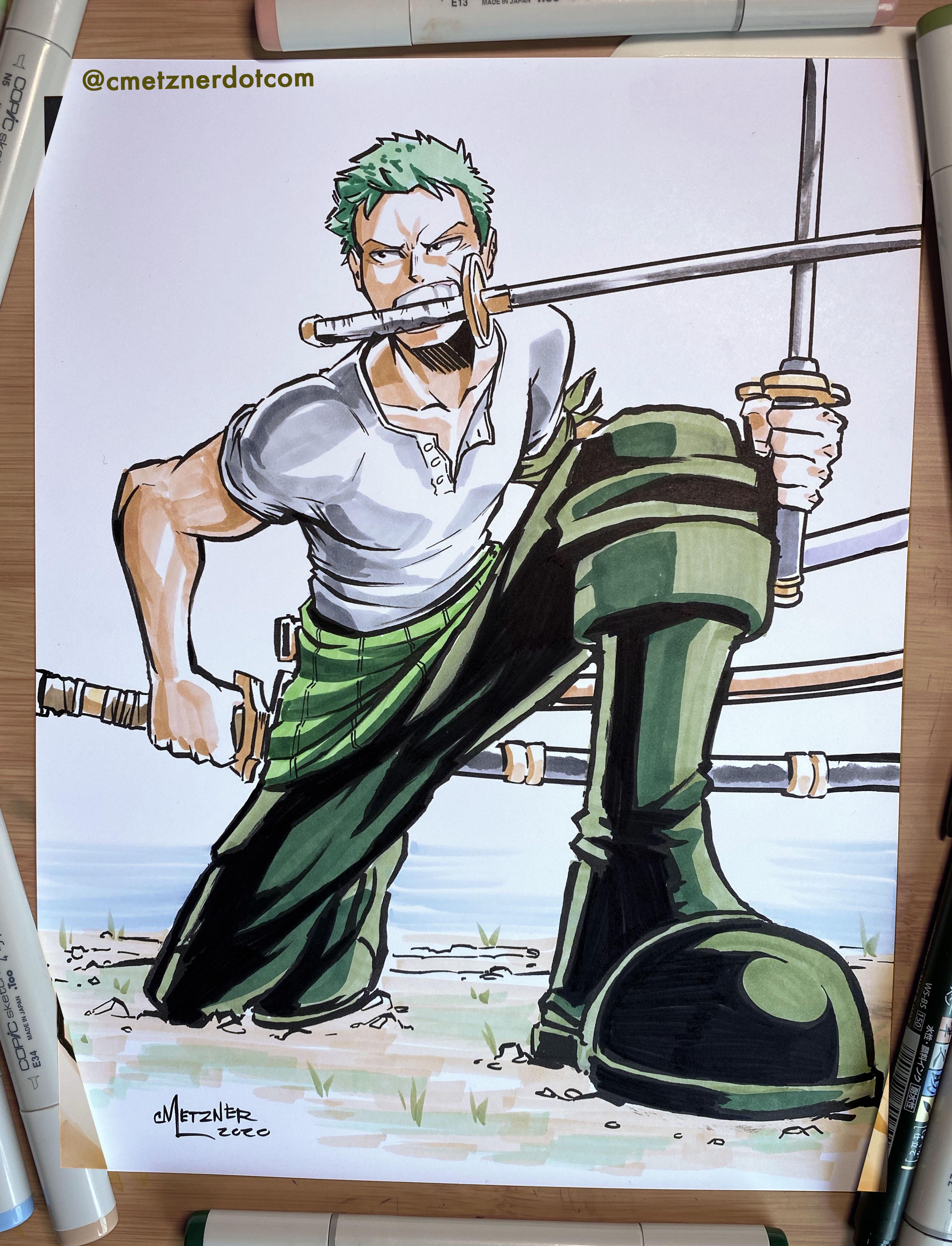 Here’s my drawing of Zoro! OnePiece