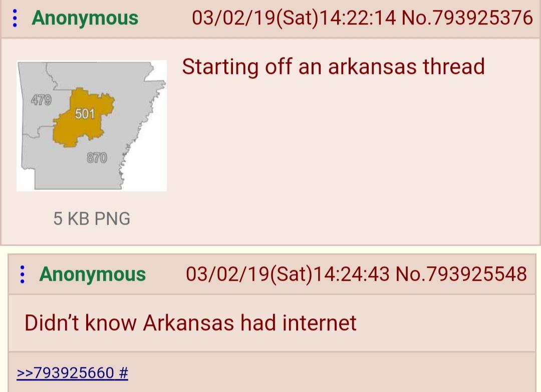 Anon is from Arkansas : 4chan