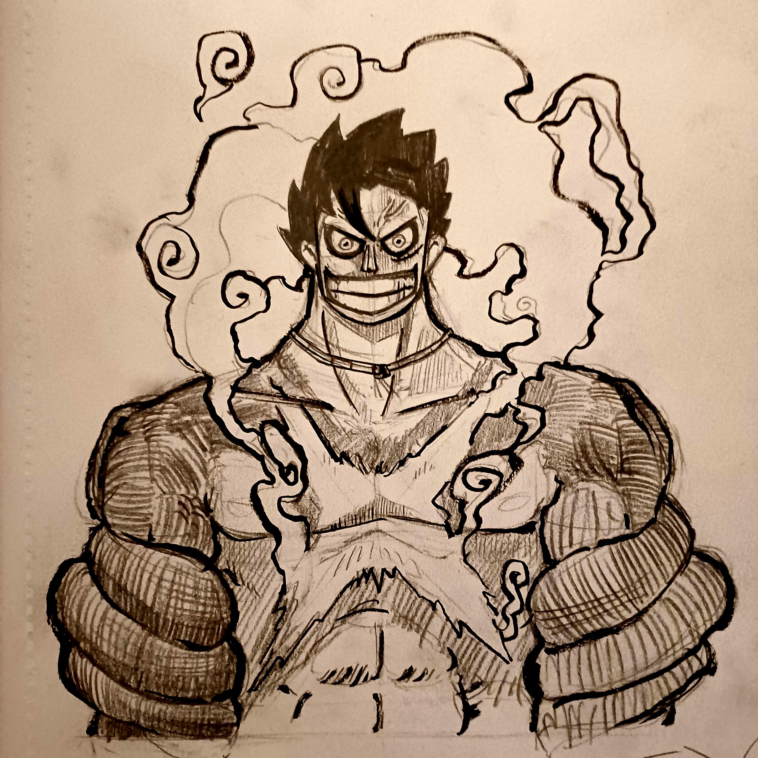 Luffy Gear 5 sketchysketch for fun OnePiece