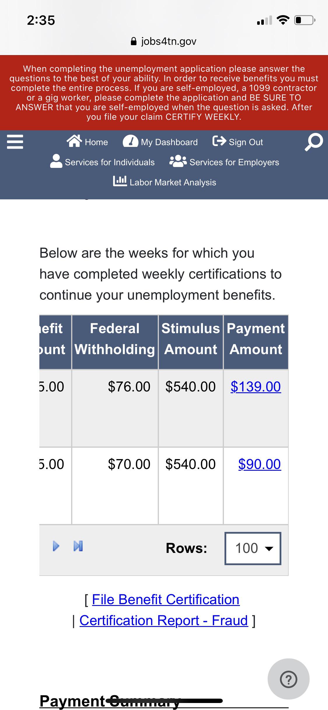 [Tennessee] i just need help clarifying that the stimulus and my