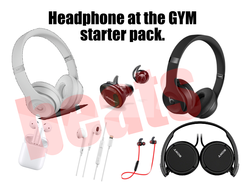 Headphones at the gym starter pack. r/starterpacks