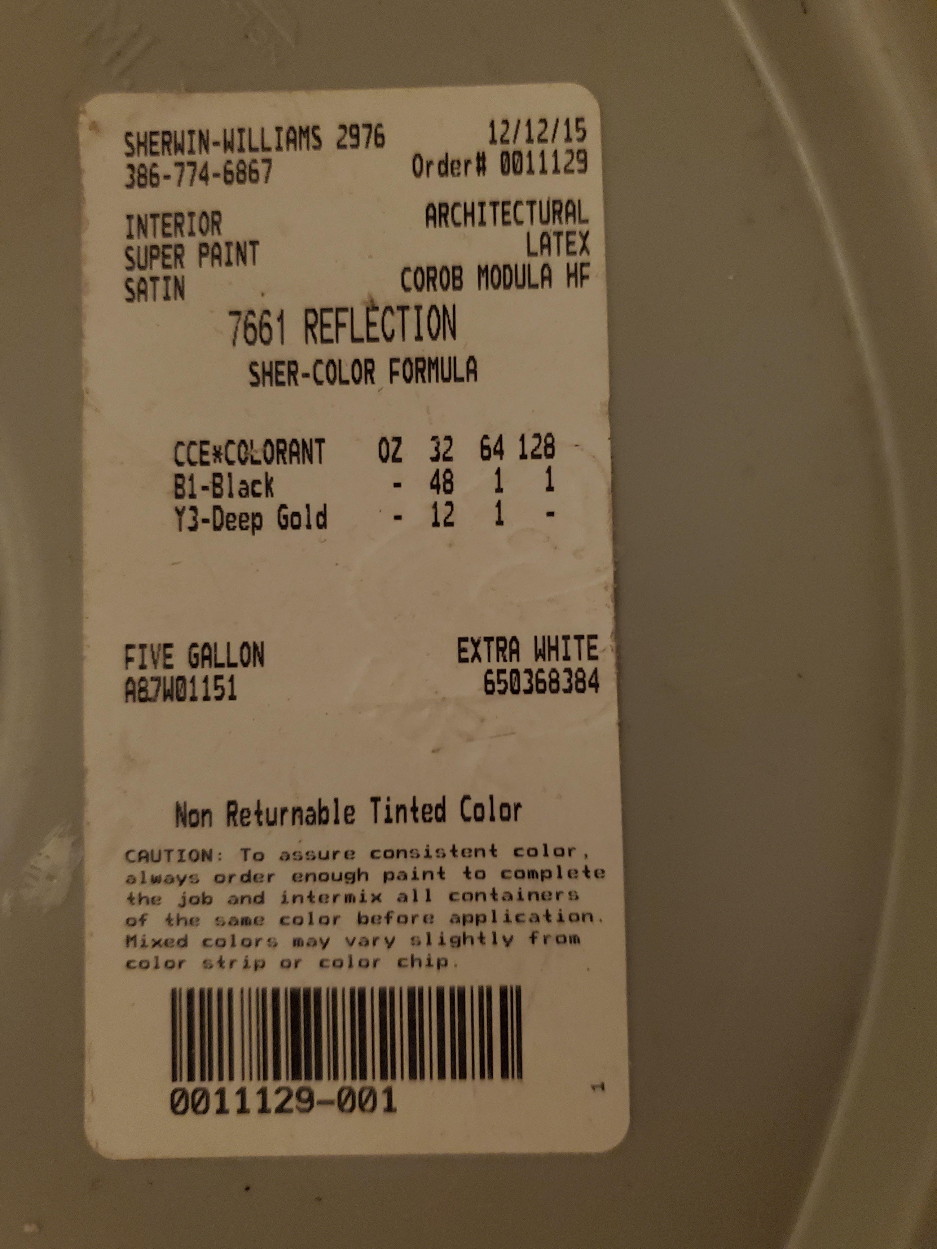 Sherwin Williams Paint Color Formulas