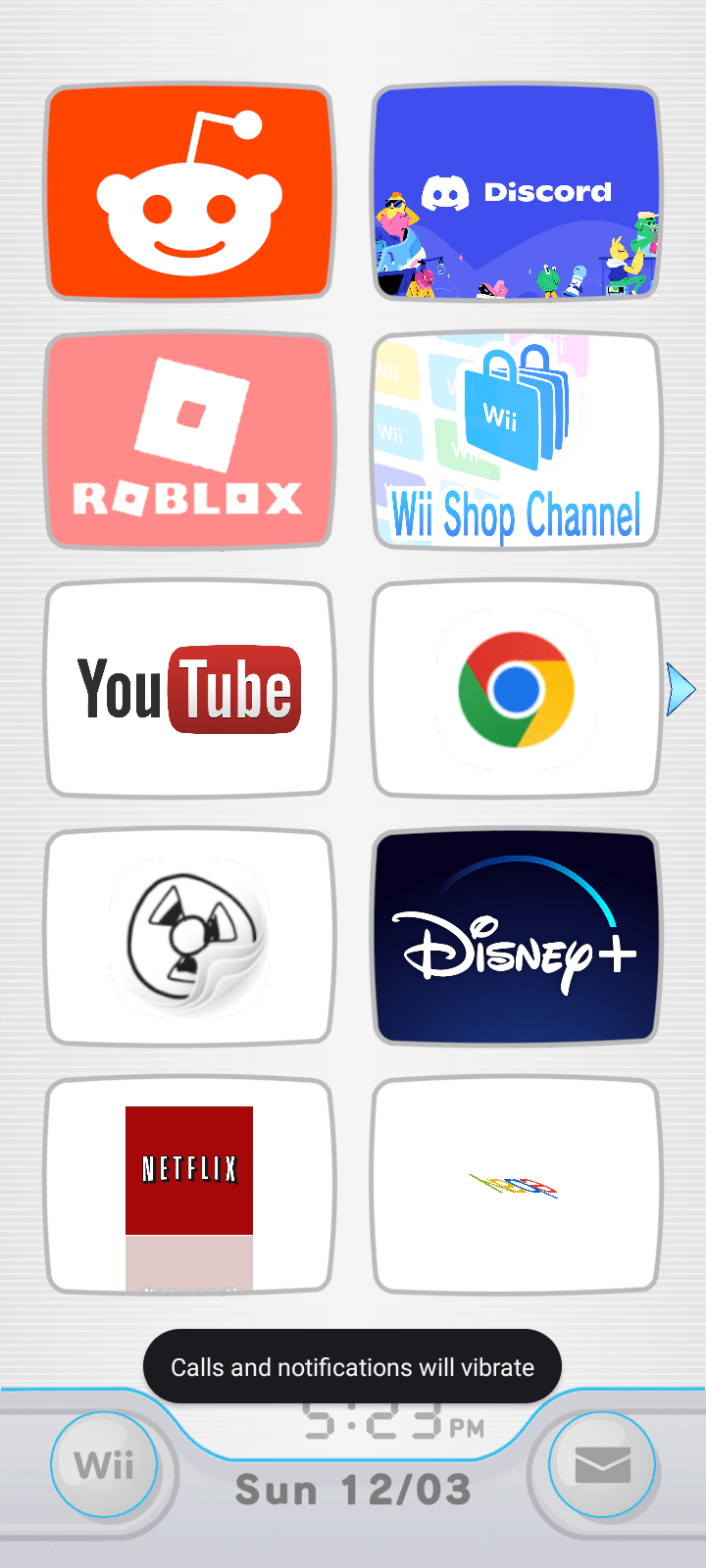 My phone home screen (App Wii phone) r/wii