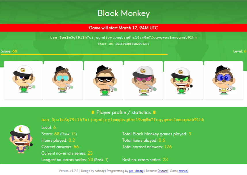 Black Monkey (BANANO Faucet Game) Round 3 Starts on March 12! r/banano