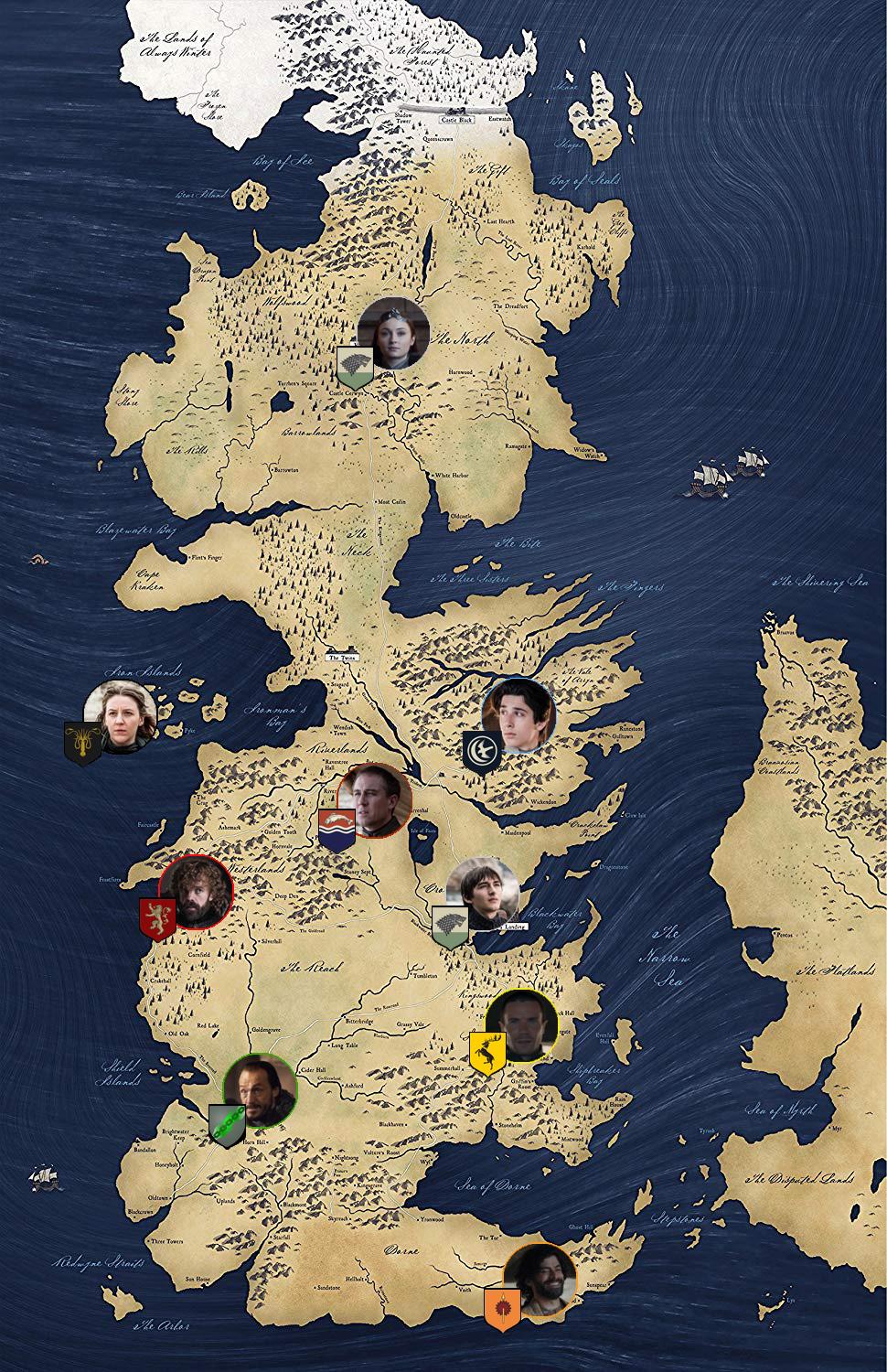 [SPOILERS] I made a map of Westeros showing the major lords at the end