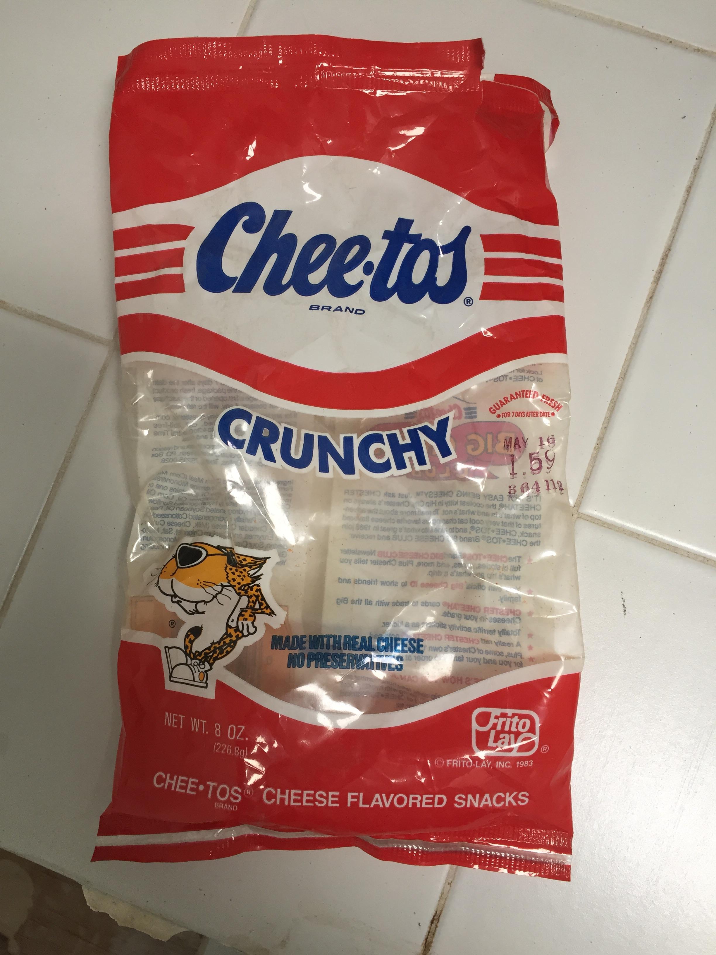 1980s Cheetos bag found in my floor joist during my bathroom remodel