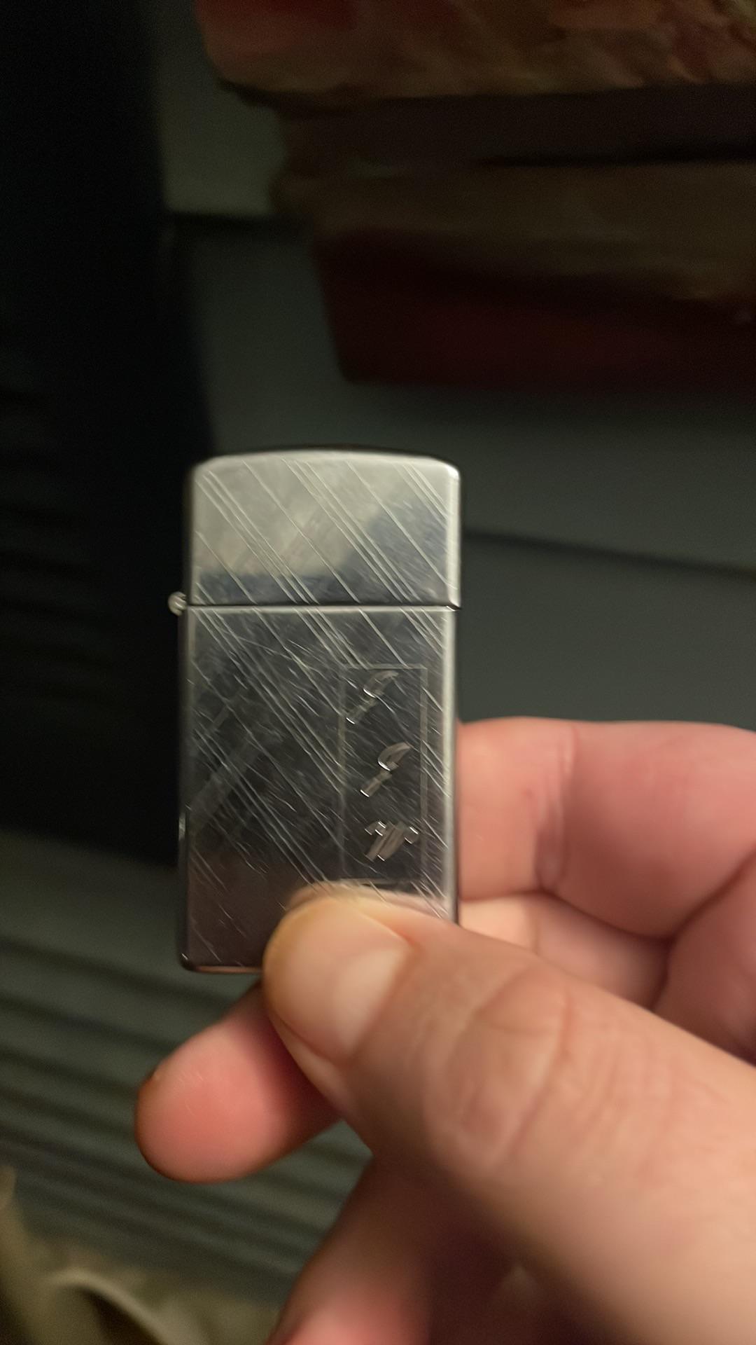A zippo Slim from 1967 that belonged to my uncle. Had a stuck Flint