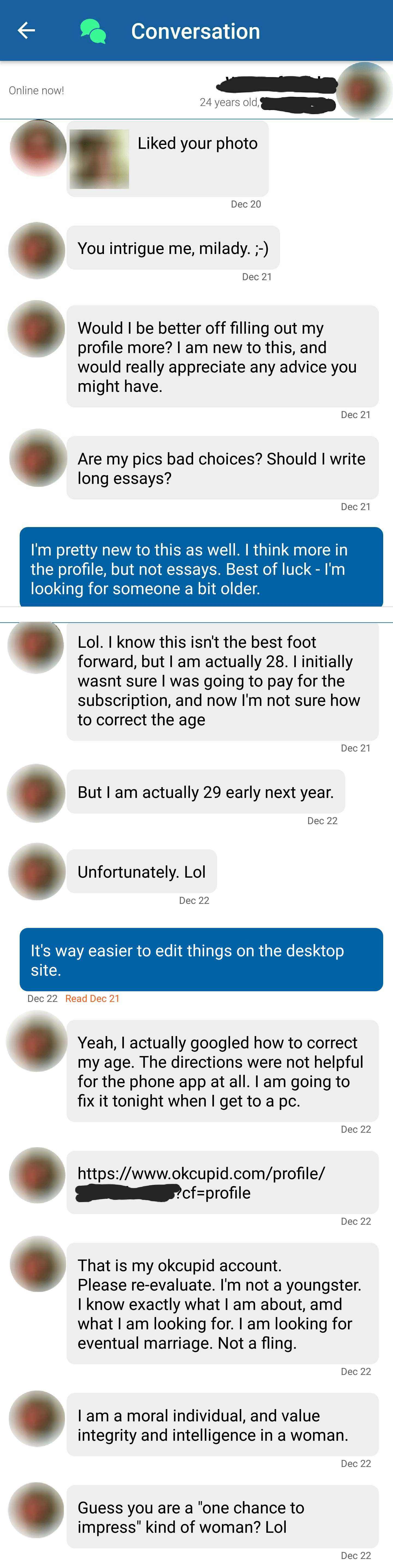 My very first conversation on a dating app. niceguys