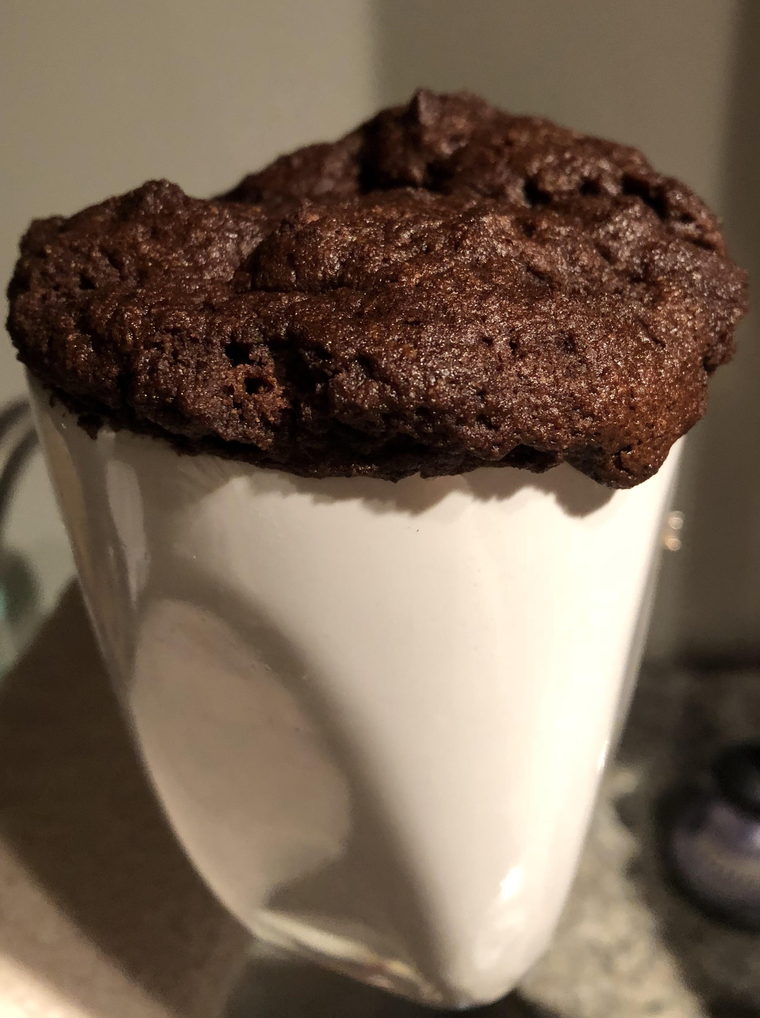 Coconut flour brownie in a mug for about 285 cal r/1500isplenty