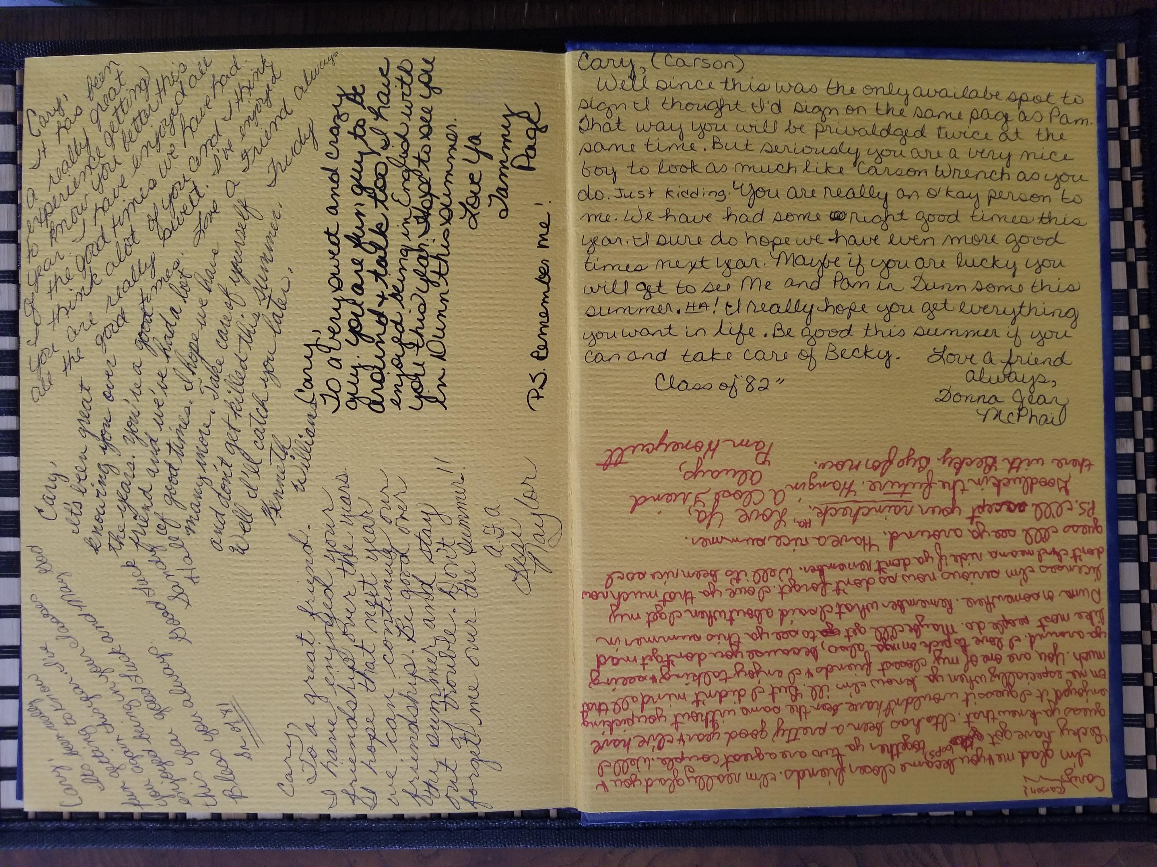 My buddy's dad's yearbook signatures from 1980. r/PenmanshipPorn