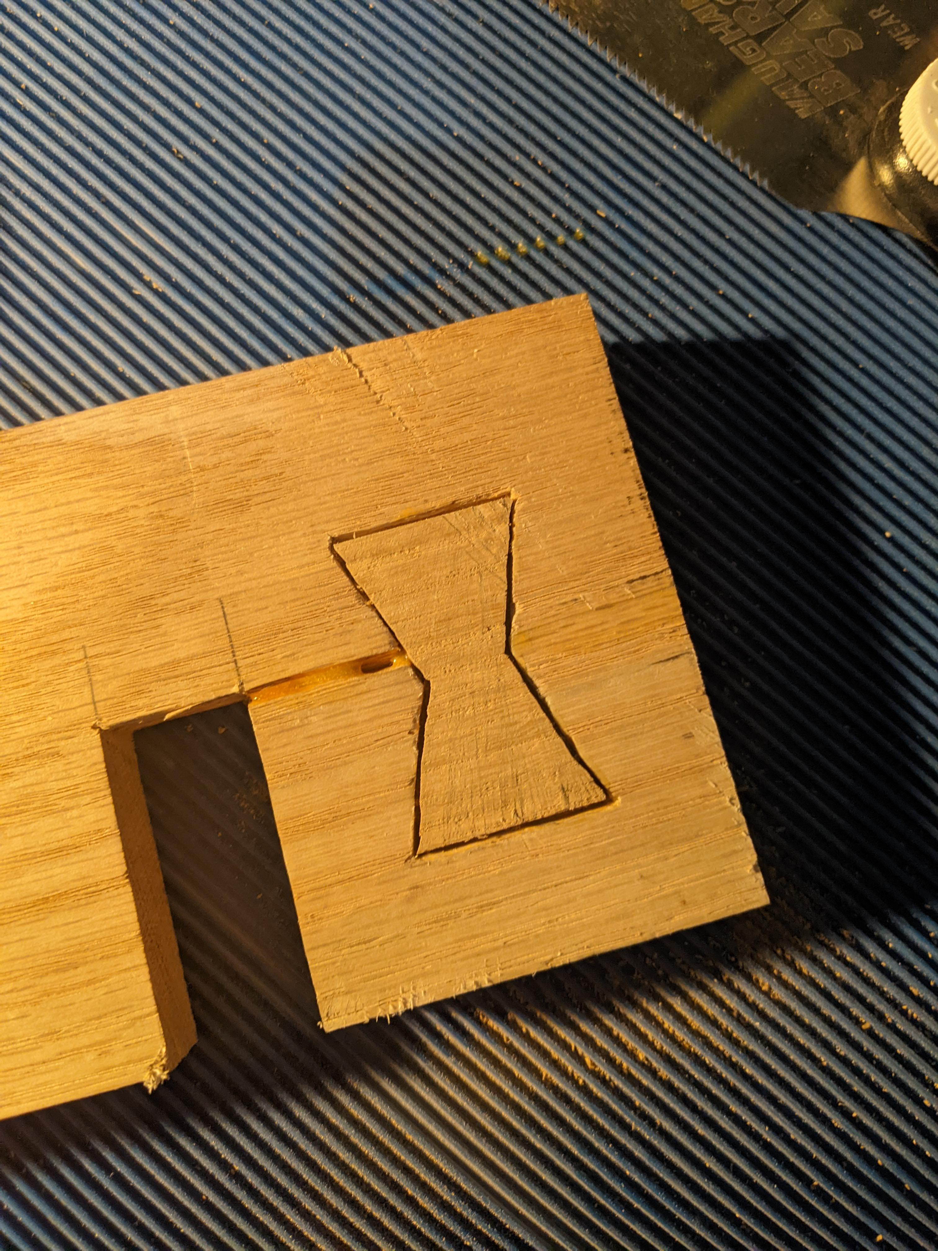 First butterfly joint critiques and advice r/woodworking