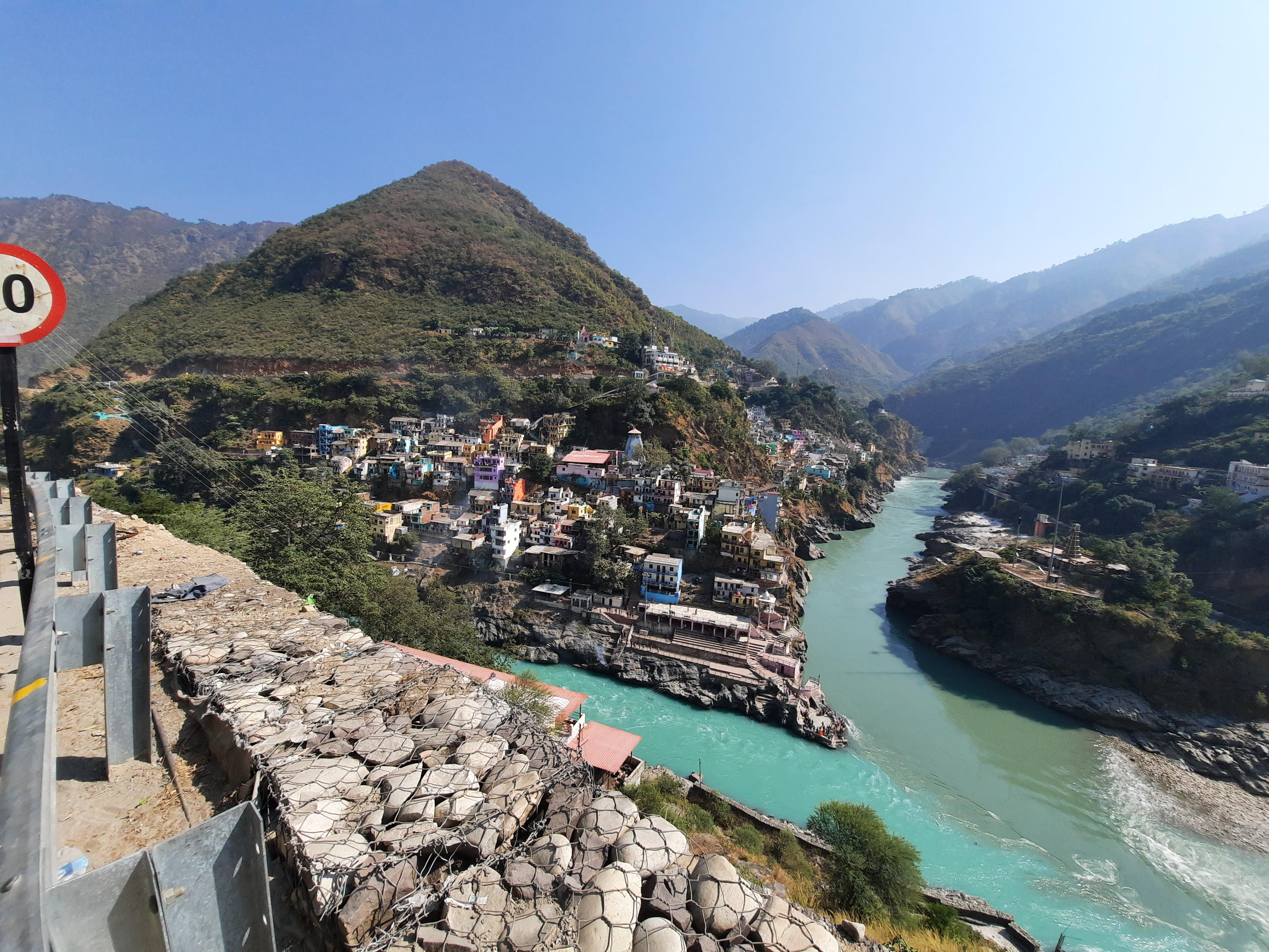 Devprayag, India where 3 rivers meet. (Two visible, 3rd an