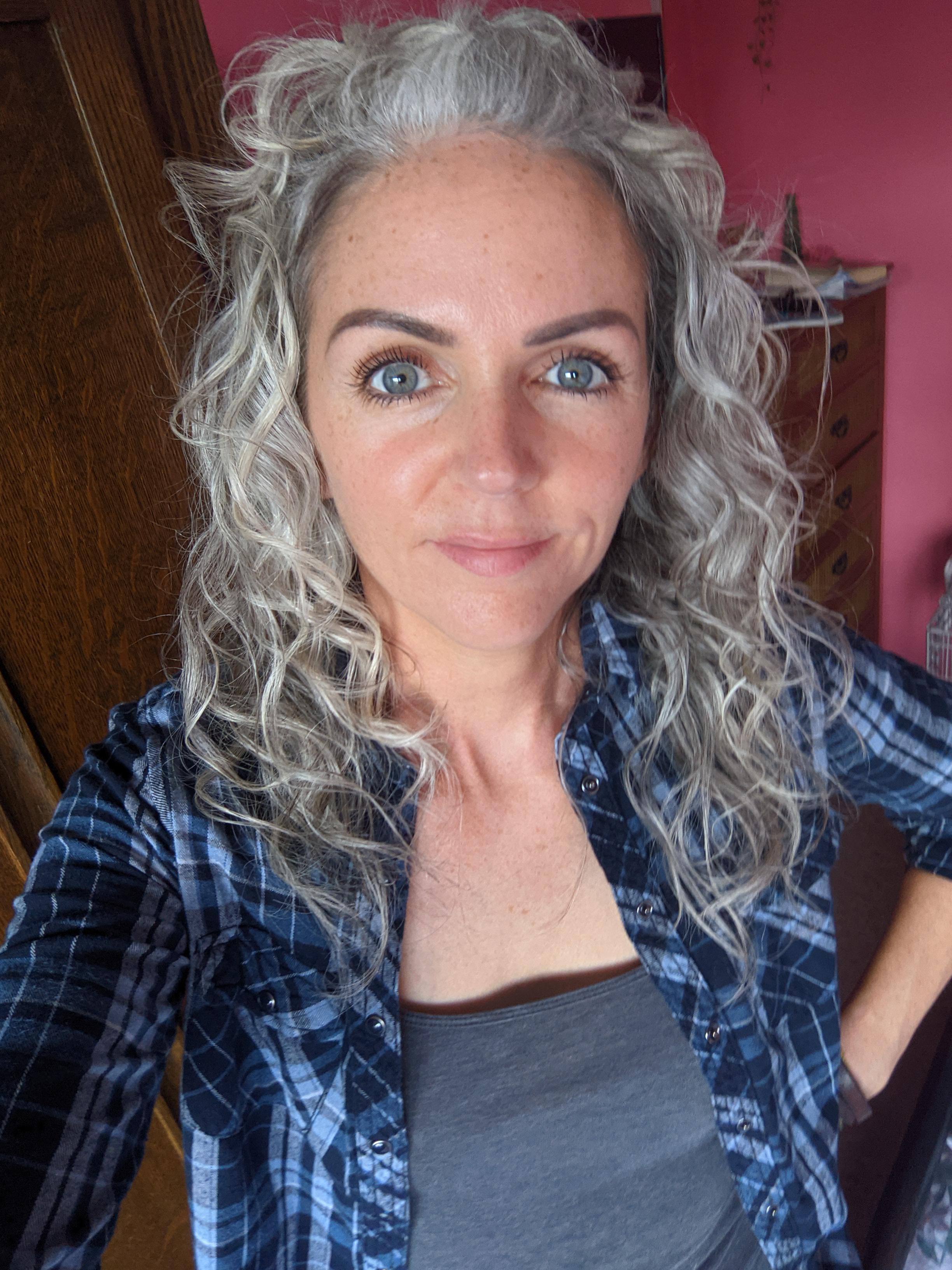 I don't really have any great hair days now... grey hair is just too
