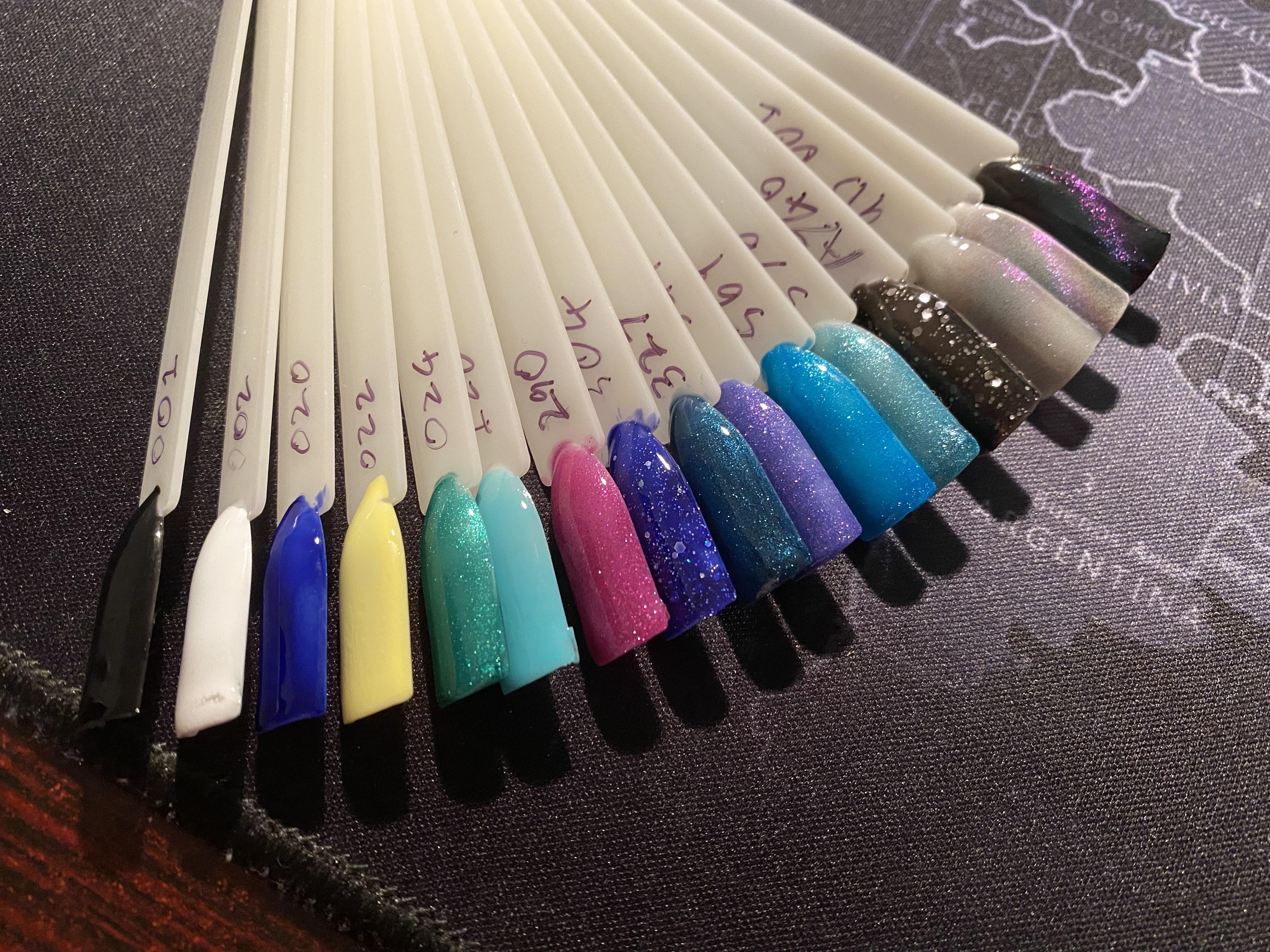 Decided to make sample sticks of my gel collection. The last three are