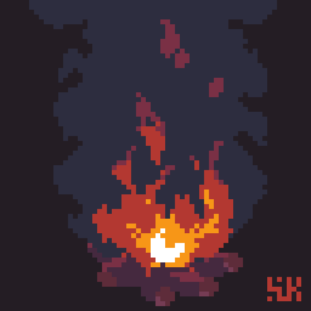 Bonfire First Time Animating Pixel Art, all feedback is appreciated