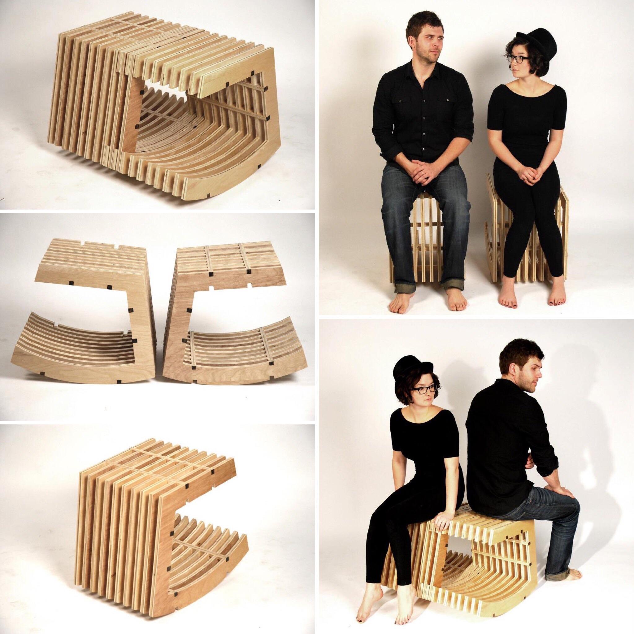 A rocking bench (two interlocking chairs) I made in university. r