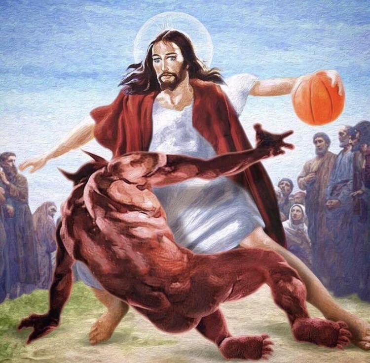 Jesus, the best basketball player Bossfight