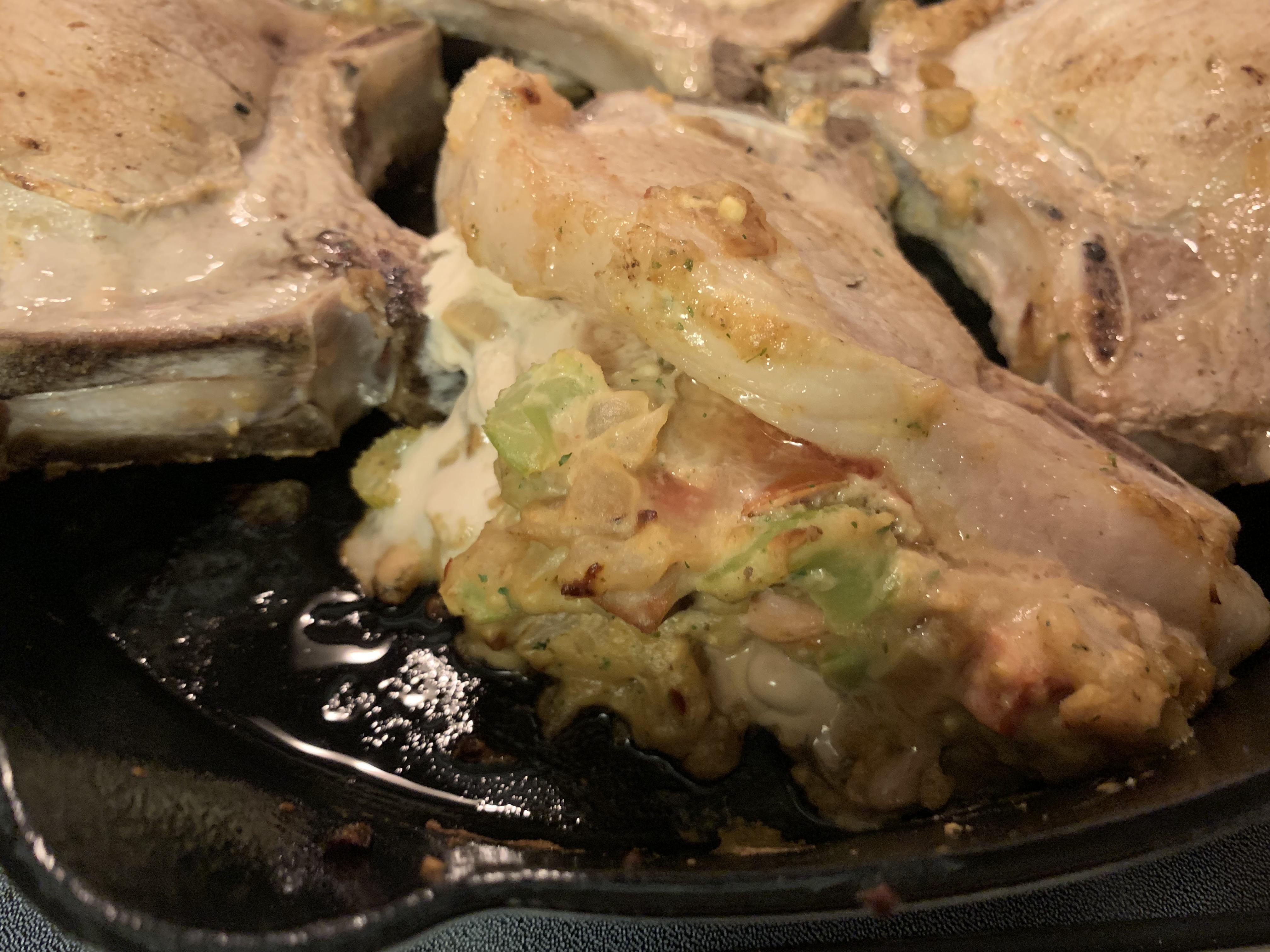 [Homemade] Sausagestuffed pork chops r/food