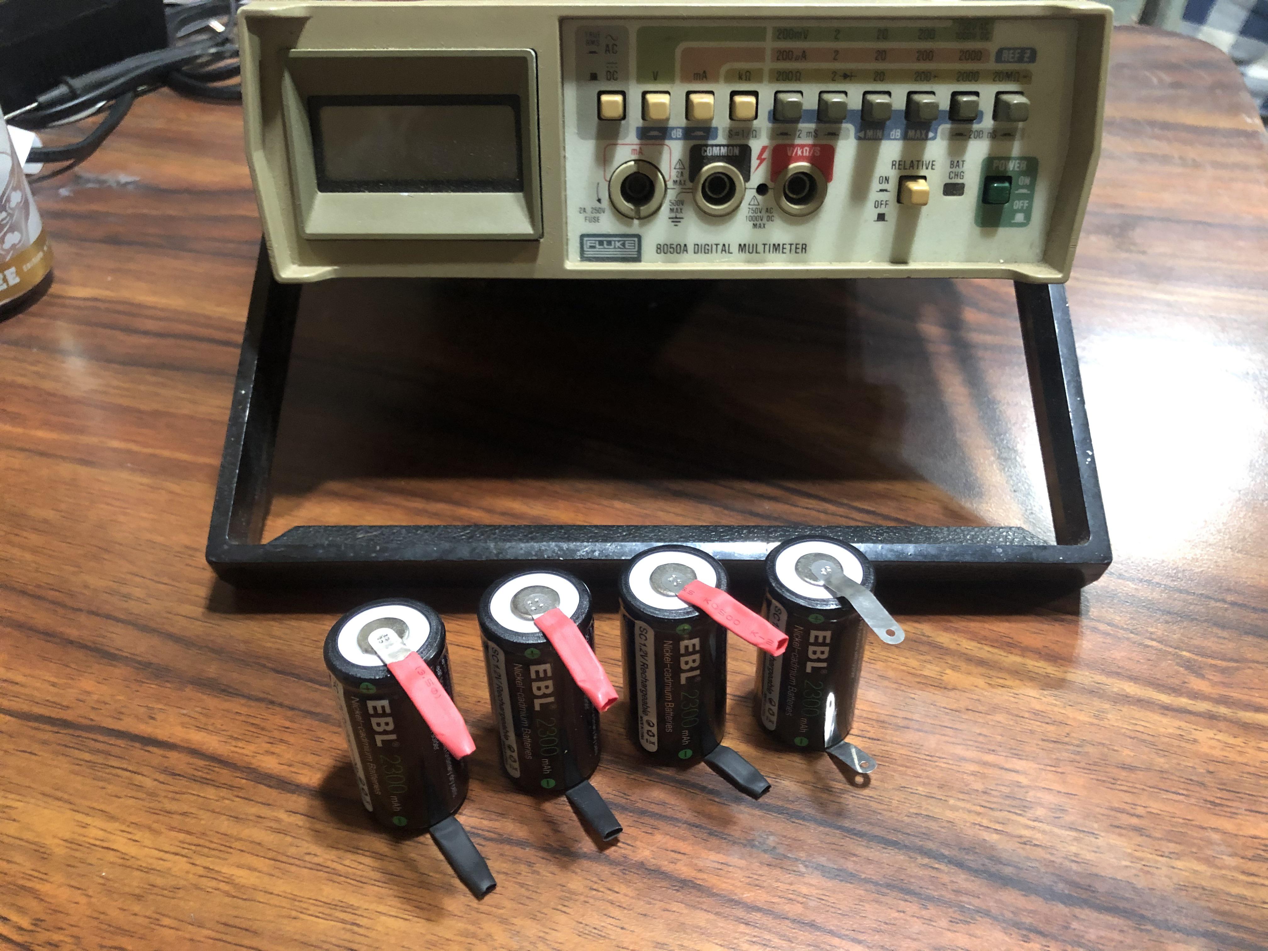 Bought four SubC batteries to build two battery packs for the old meter