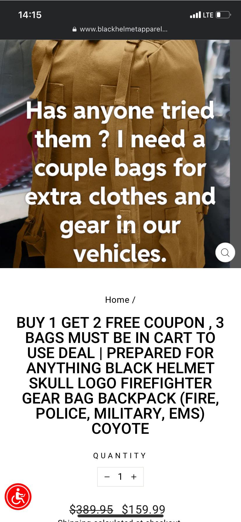 Black helmet gear bags ? r/backpacks