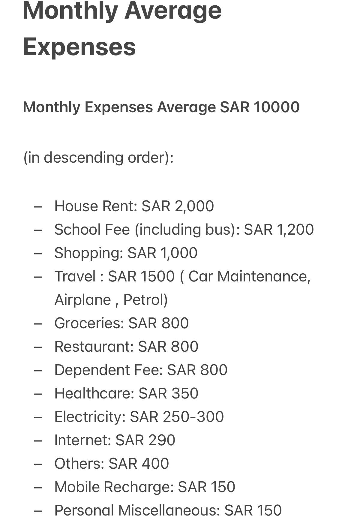 Cost of Living in Jeddah with a Family r/saudiarabia