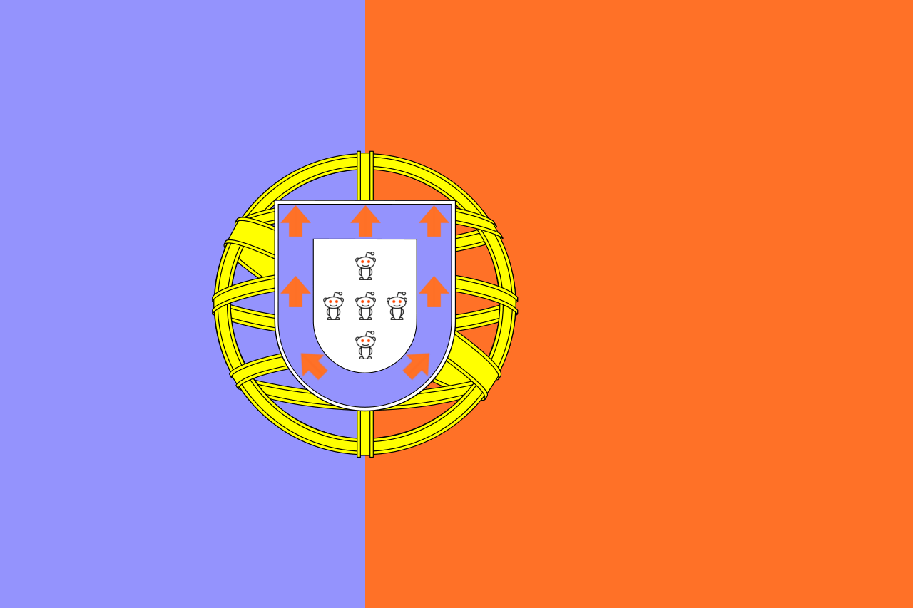 Flag of Reddit in the style of Portugal r/vexillology