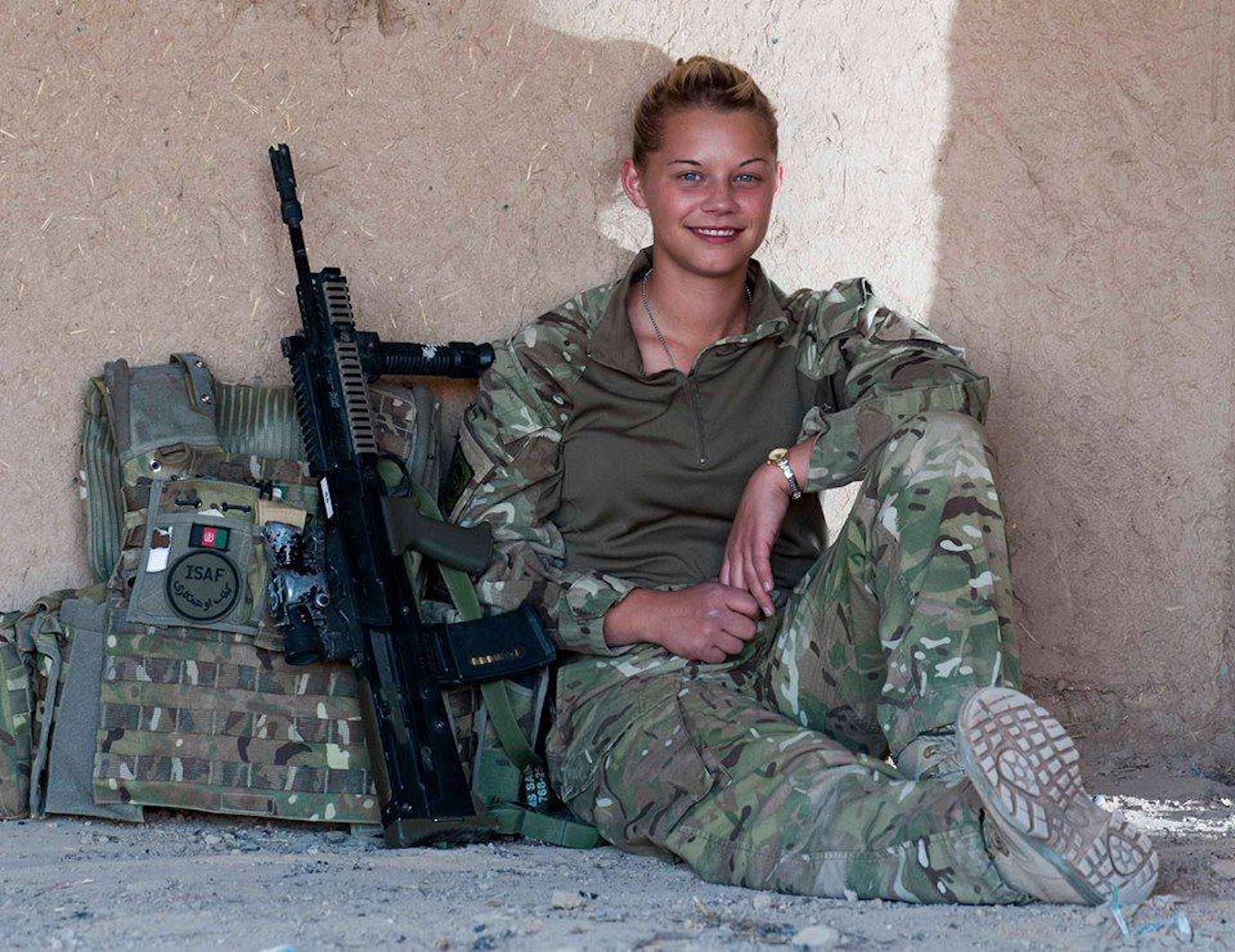 A British Army combat Medic during her deployment in Afghanistan