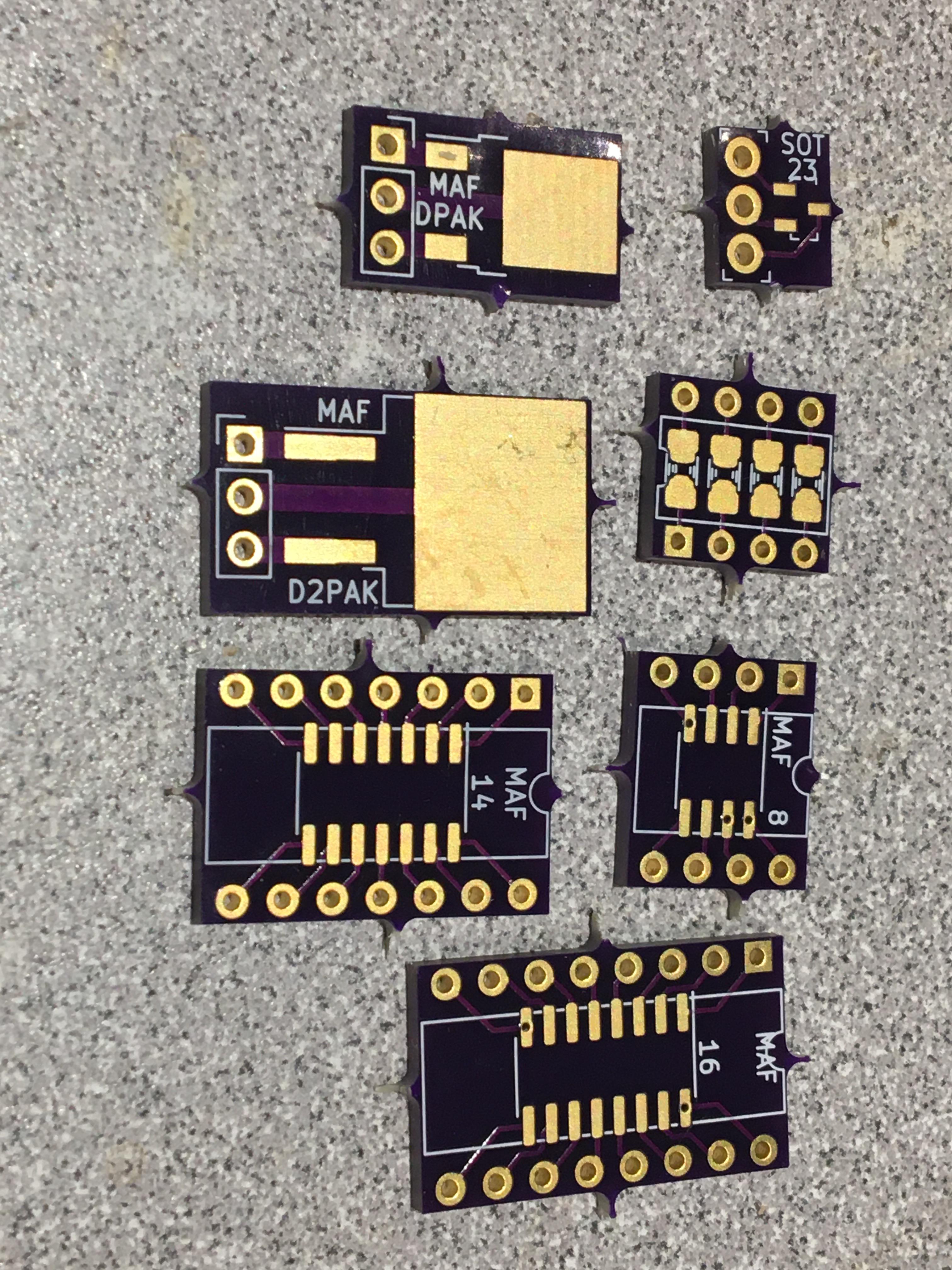 I made some adapter boards for some common surface mount packages r