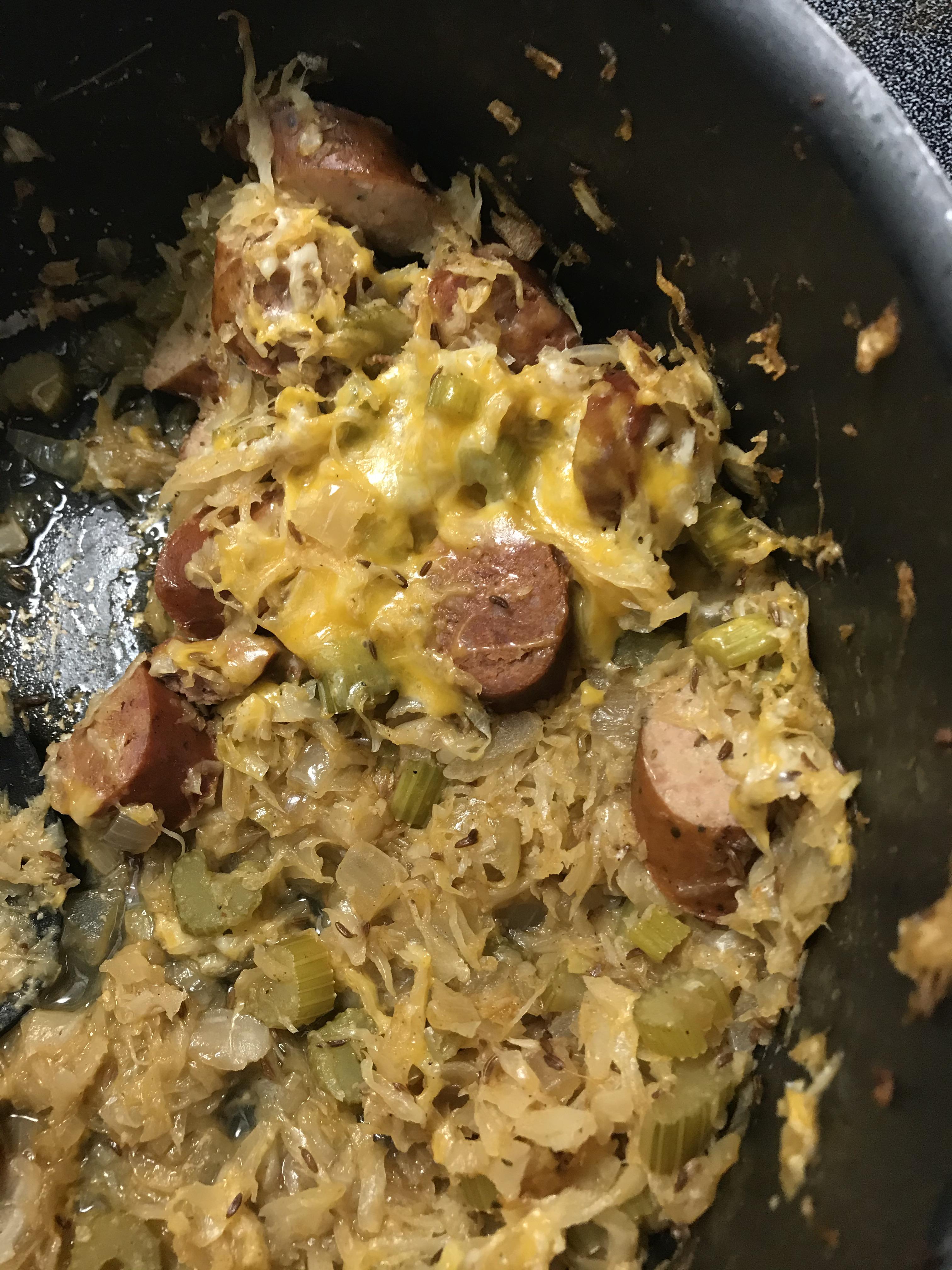 Polish sausage and sauerkraut r/ketorecipes