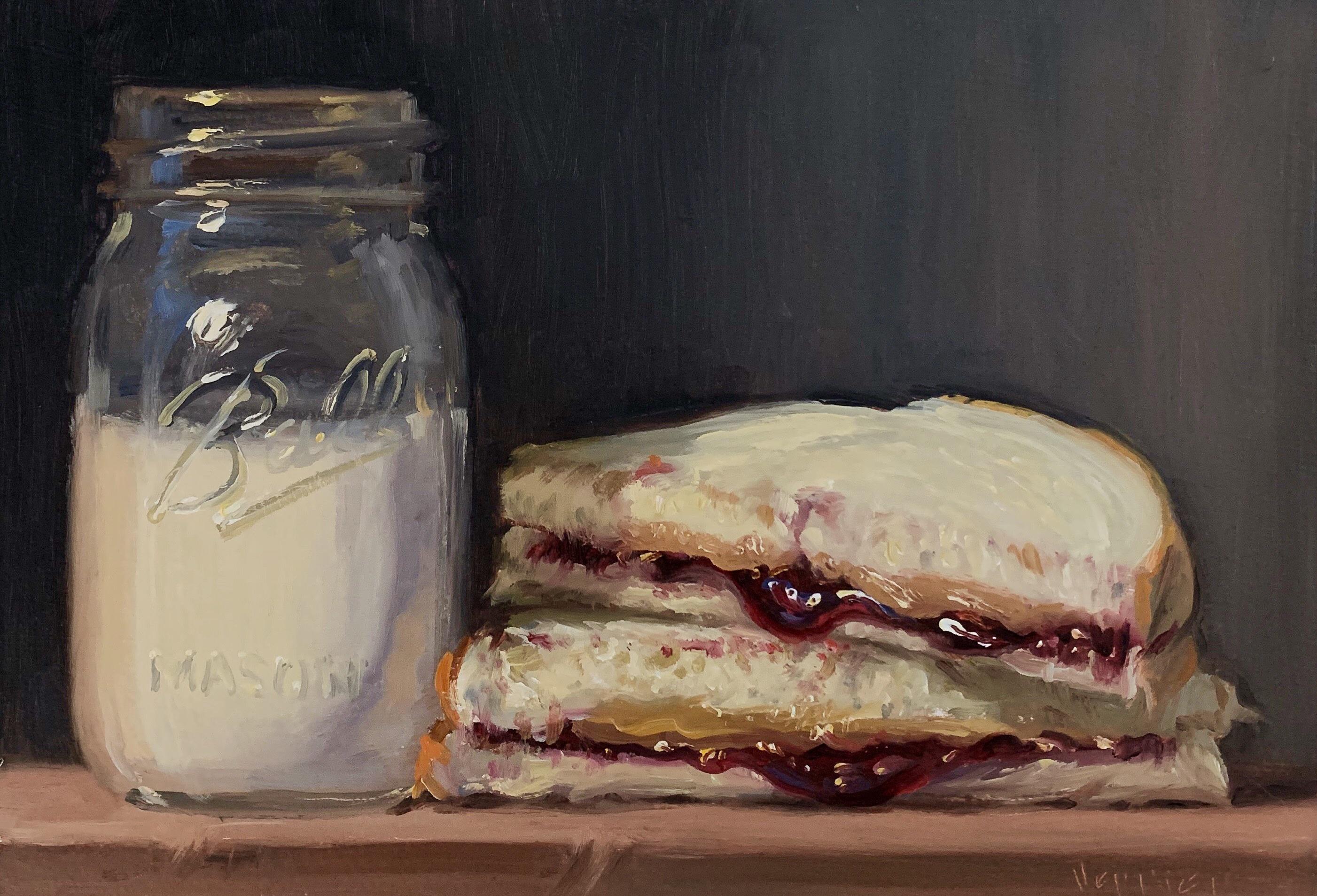 “PBJ & Jar of Milk” oil painting, me, 2019 r/Art