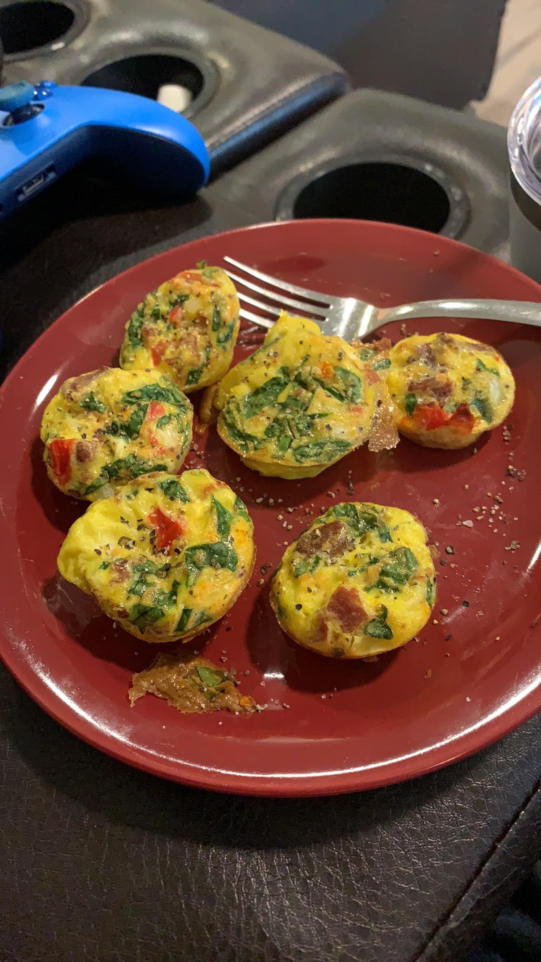 Estimate for these mini quiche muffins I made? Egg, splash of heavy