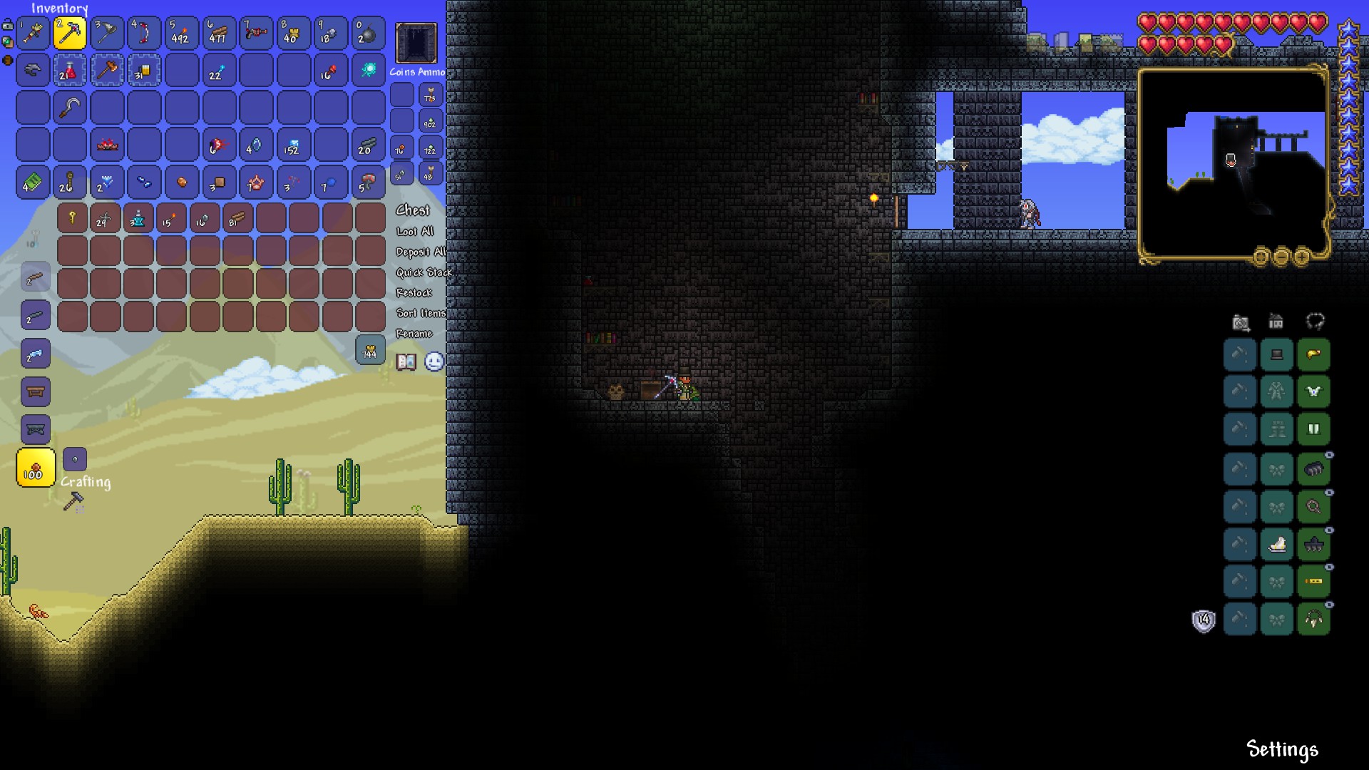 I found a wood chest in a dungeon while streaming r/Terraria