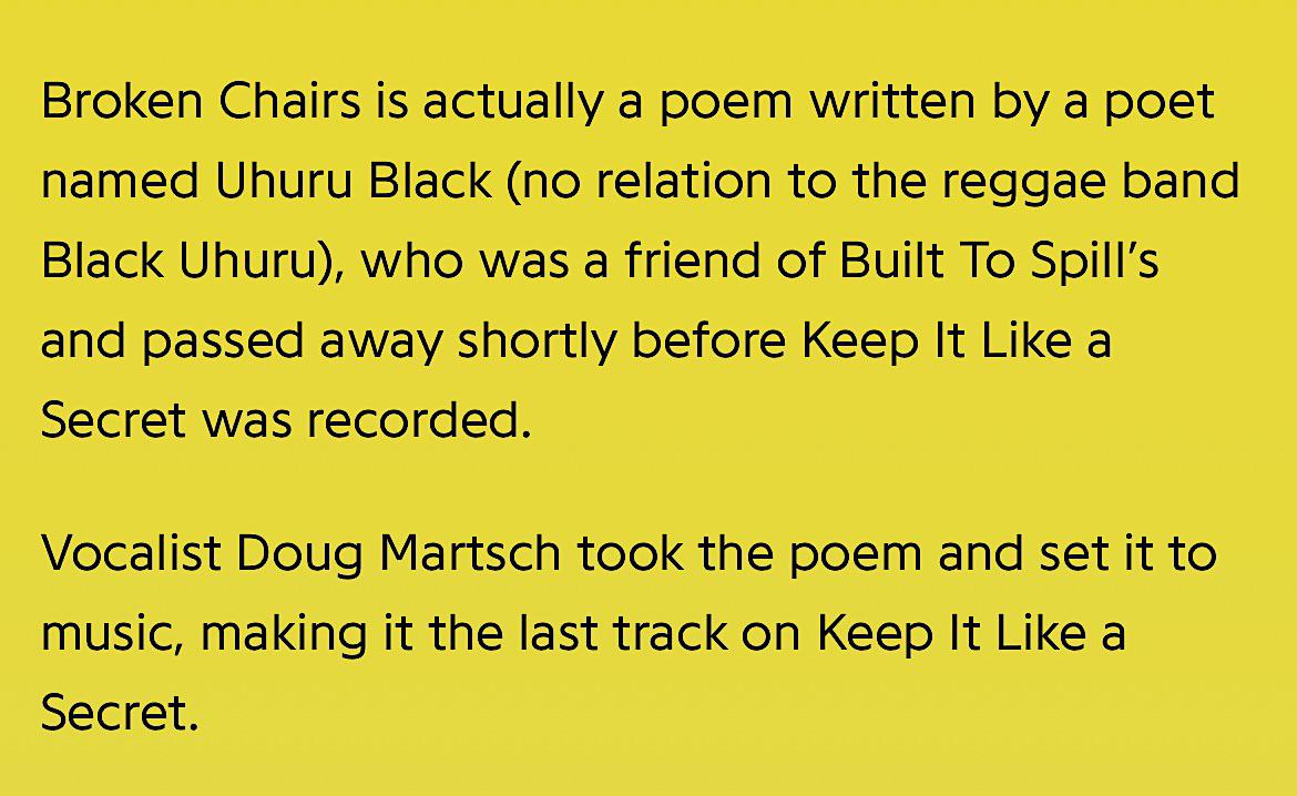 Where can I read more of Uhuru Black’s poetry? Broken Chairs is one of