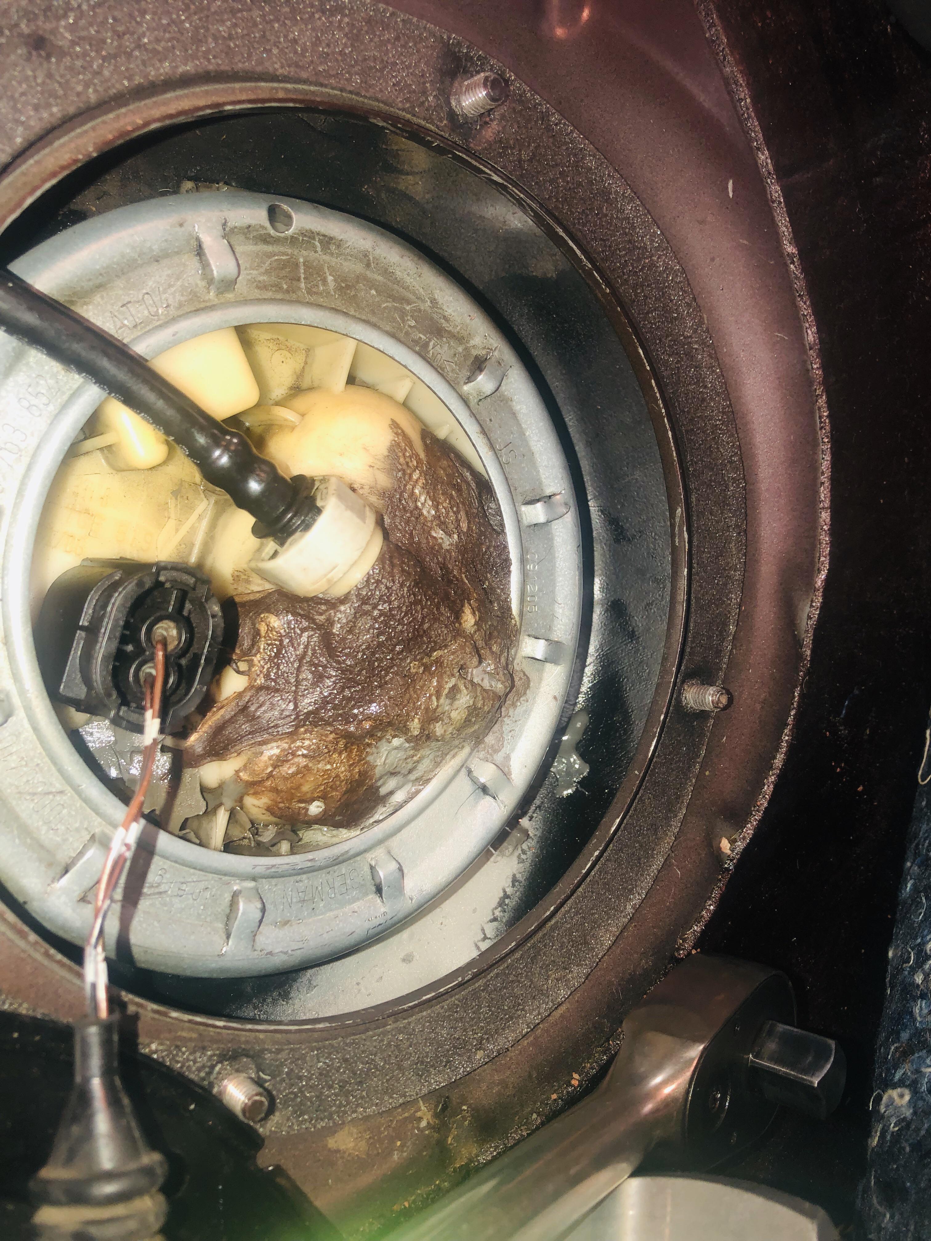 Customer tried to fix his leaking fuel pump with what looks like duck