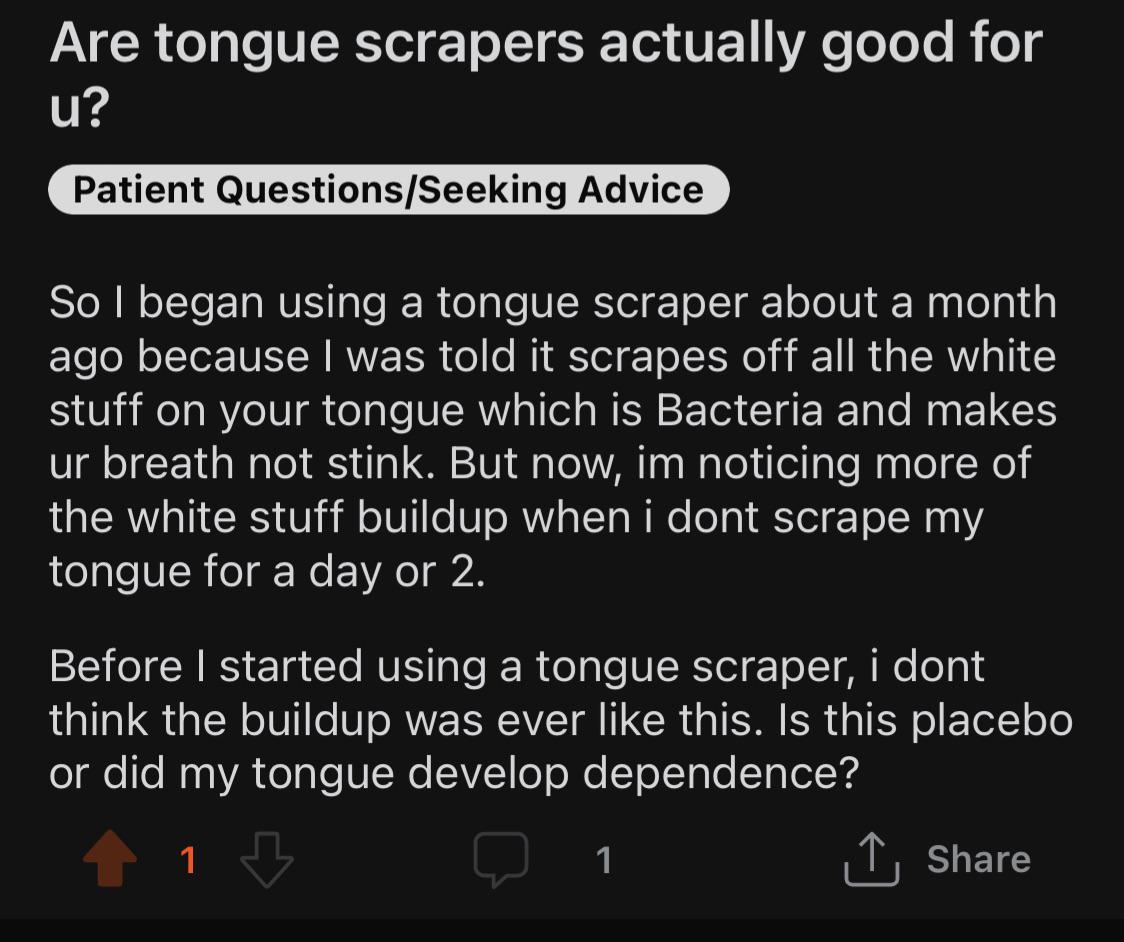 Are tongue scrapers actually good for u? r/askdentists