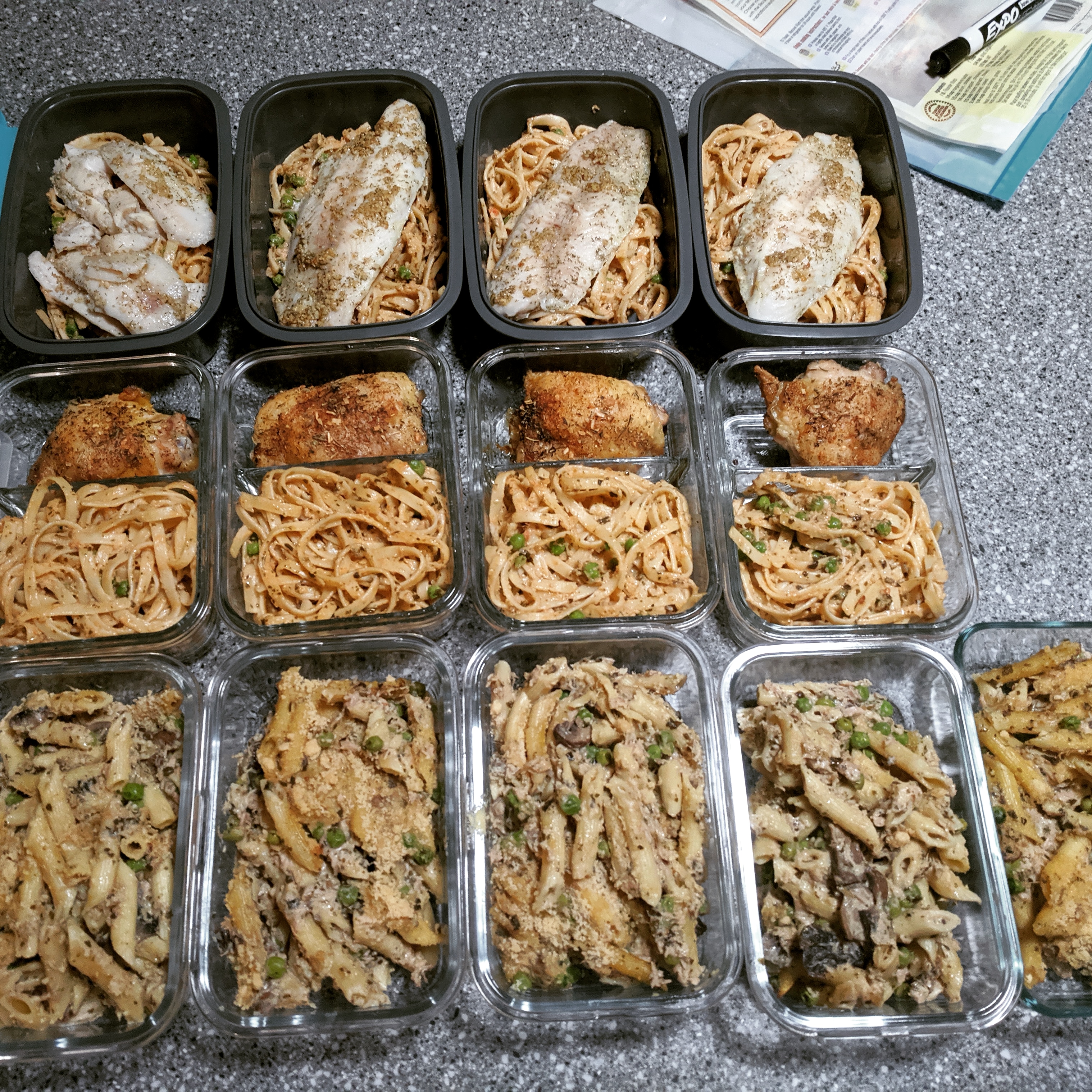 Pasta heavy meal prep r/MealPrepSunday