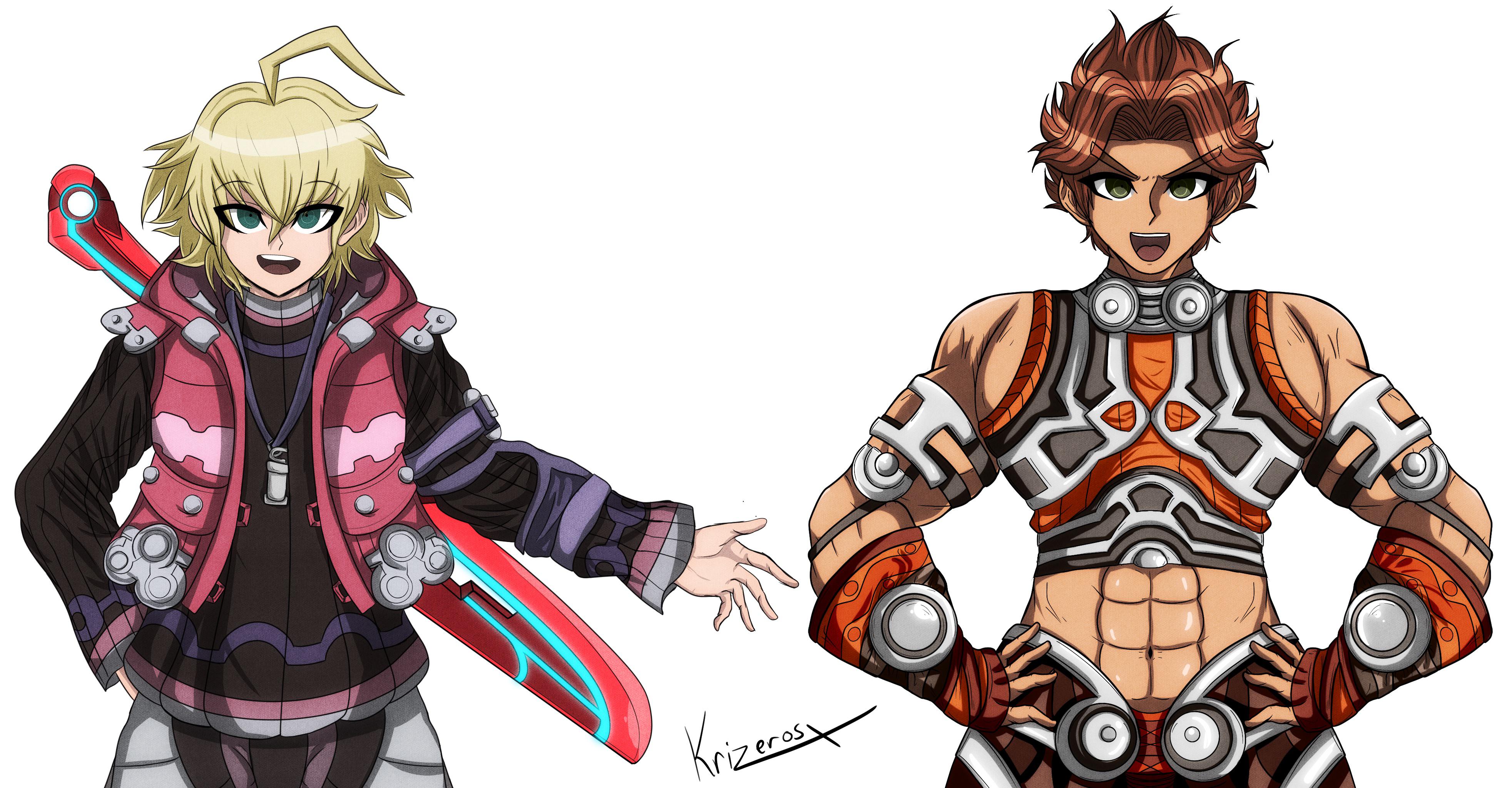 (OC) Drew Shulk and Reyn in the Danganronpa Art Style! r/Xenoblade