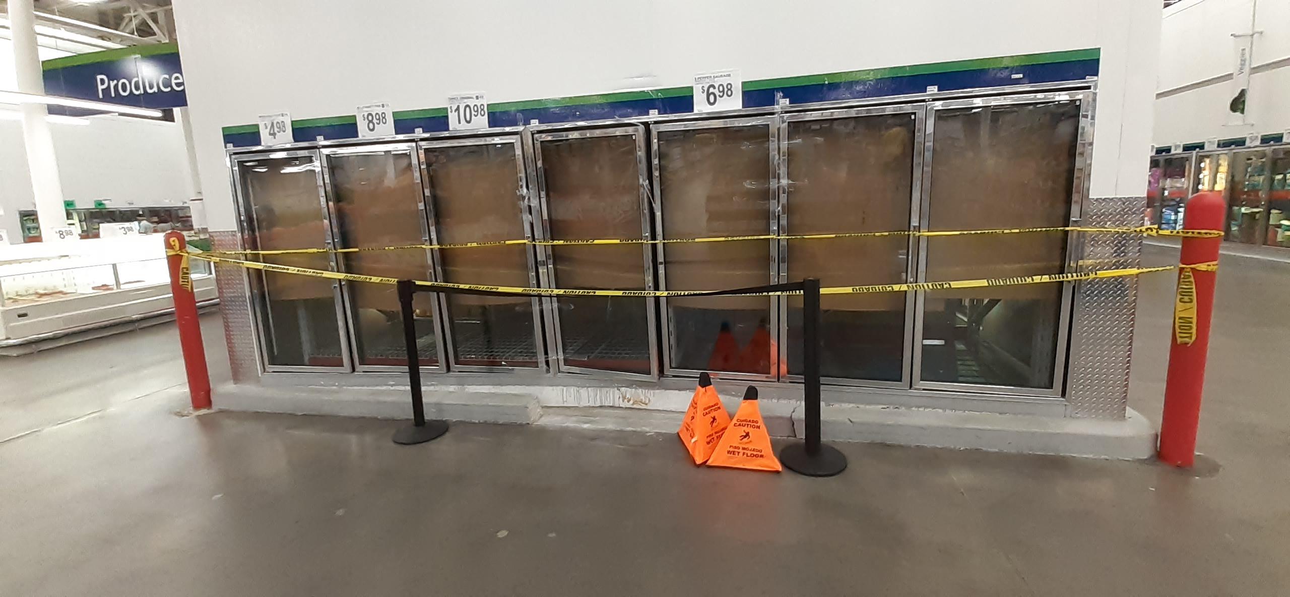 A sams club forklift backed up into the freezer r/ThatLookedExpensive