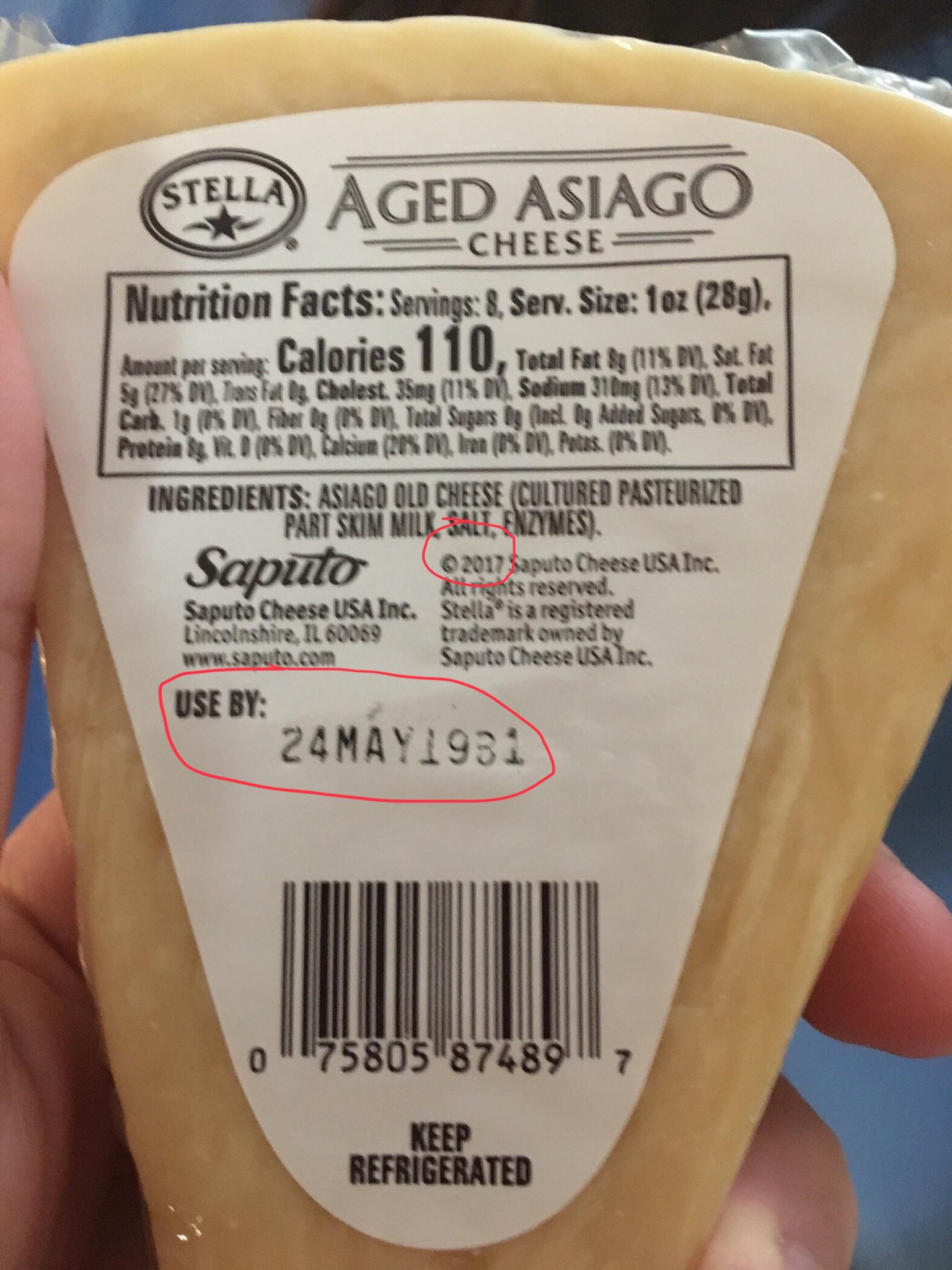 This cheese that expired 36 years before it was wrapped r