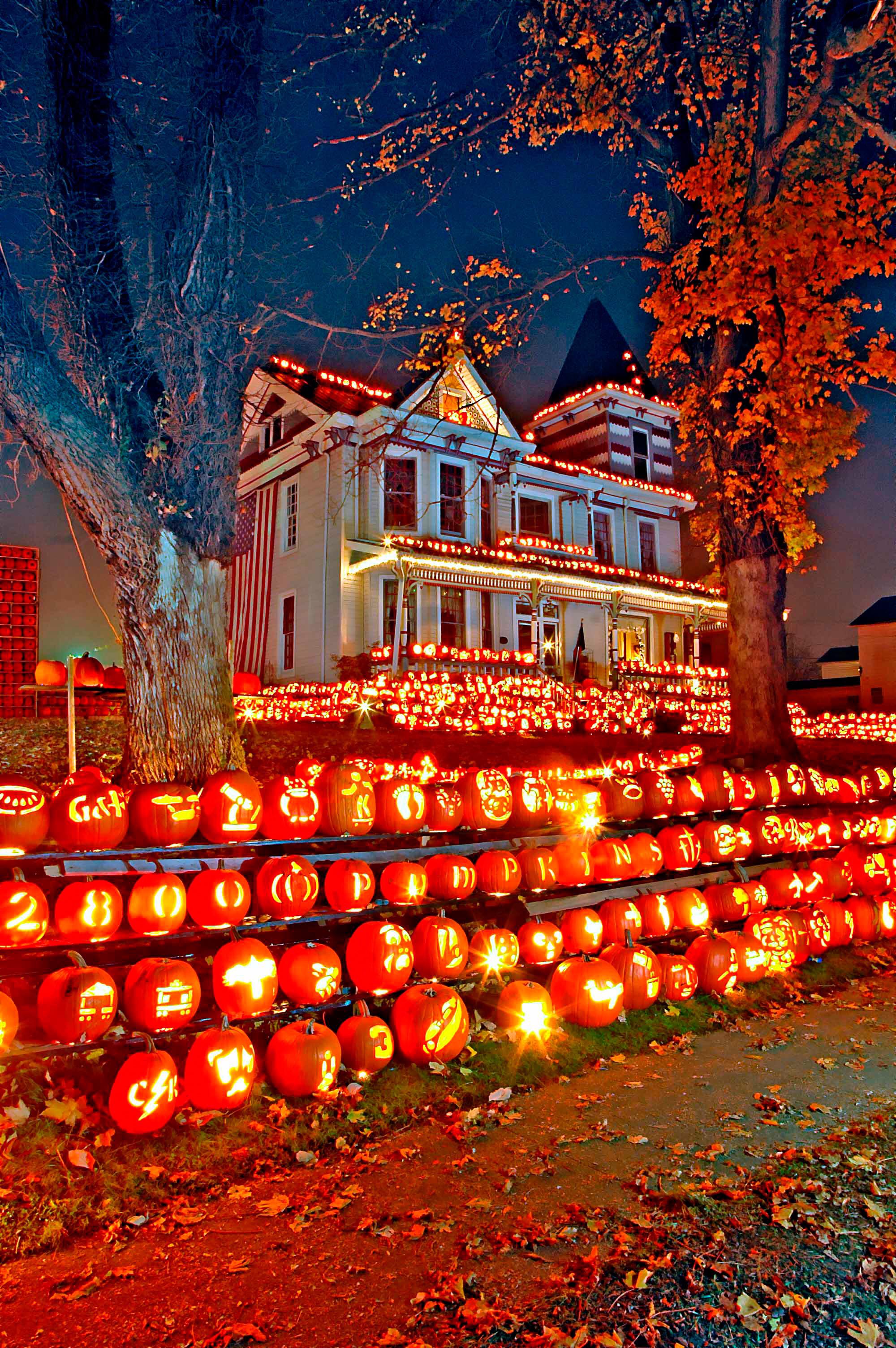 This is the Pumpkin House in Kenova, West Virginia. It displays 3,000