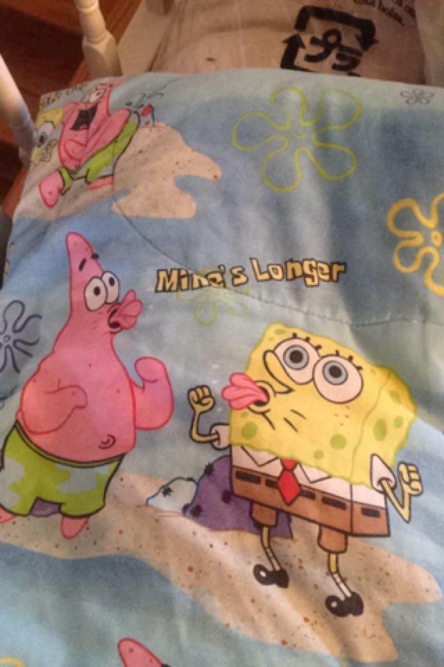 This SpongeBob Blanket (yes a blanket not sheets) from 2003. Honestly